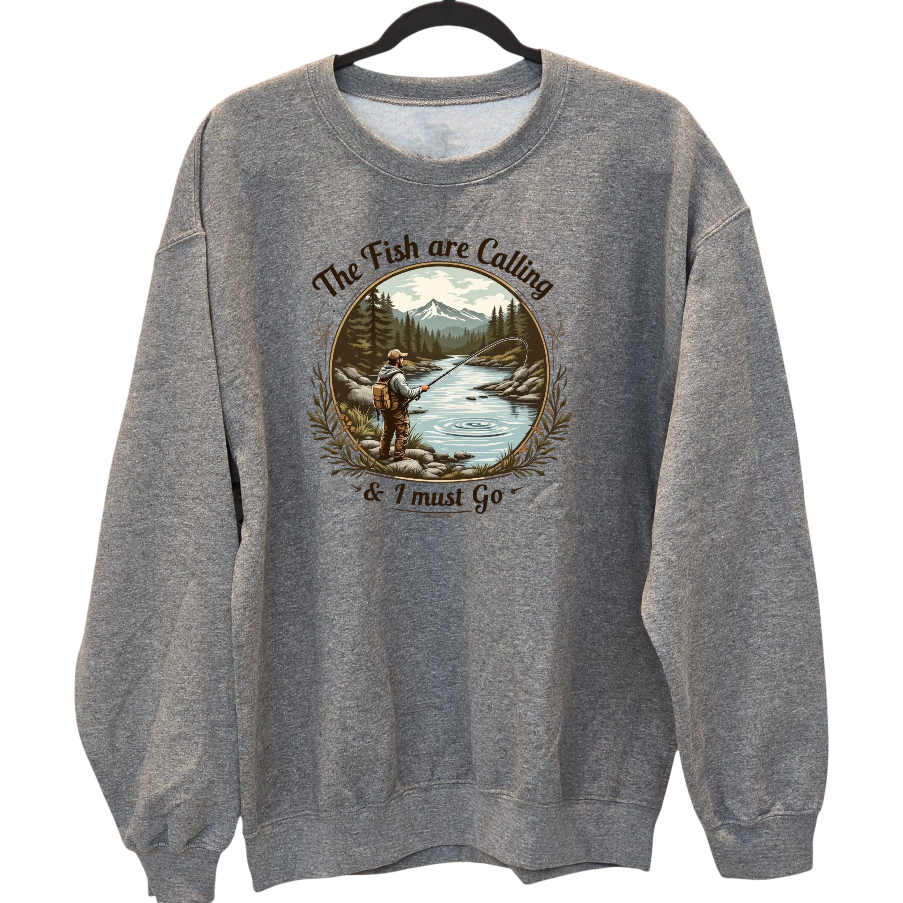 The Fish are Calling - Gray crewneck Sweatshirt