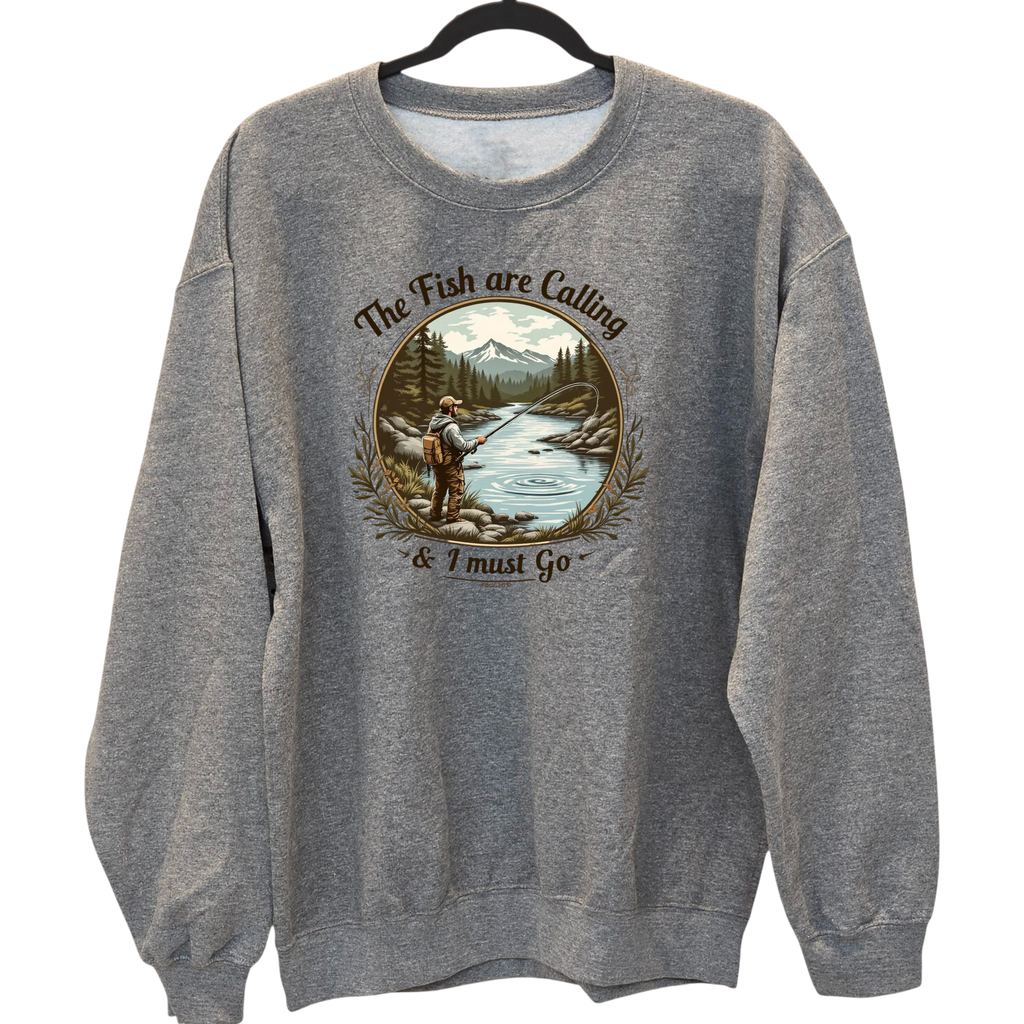 The Fish are Calling - Gray crewneck Sweatshirt