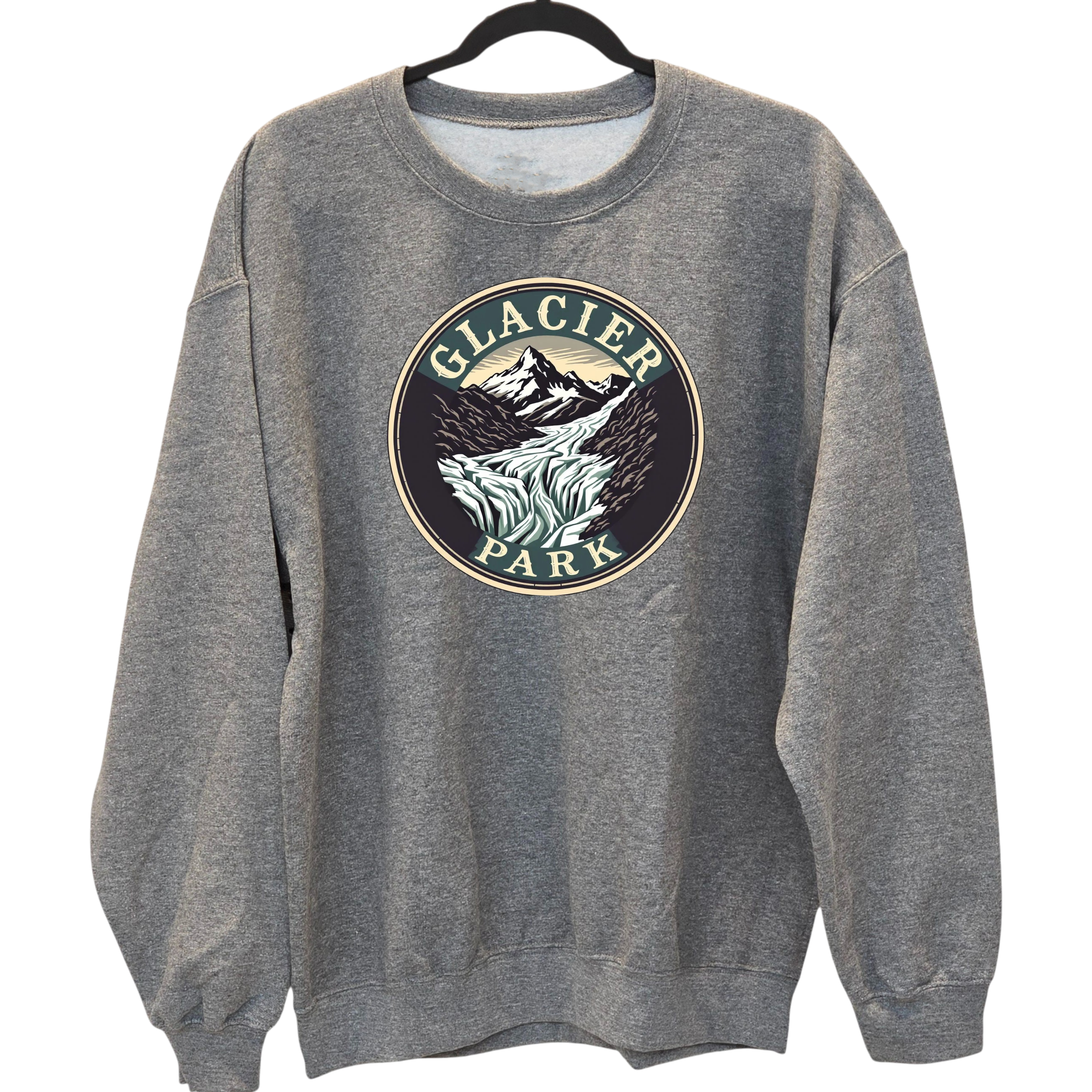 Glacier National Park - Gray crewneck Sweatshirt