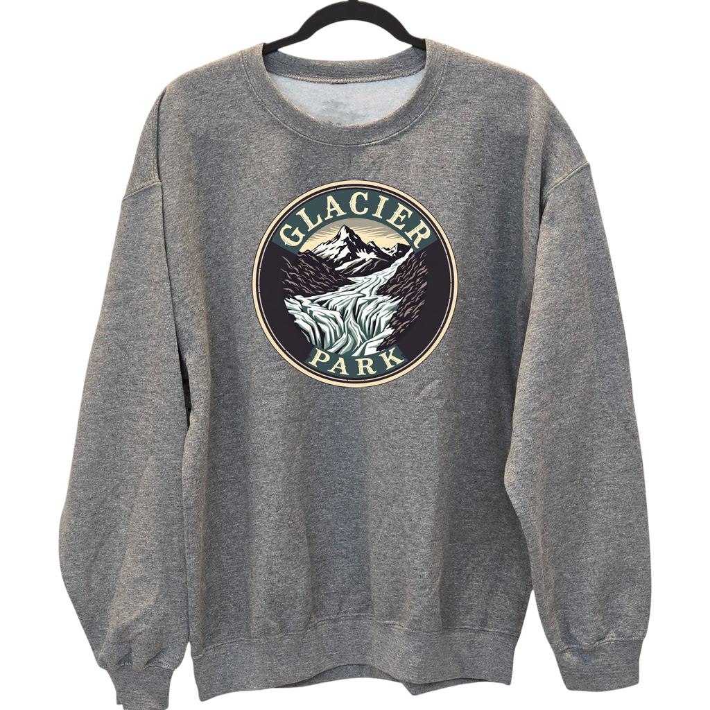 Glacier National Park - Gray crewneck Sweatshirt