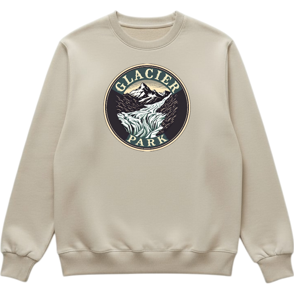 Glacier National Park - Tan crewneck Sweatshirt