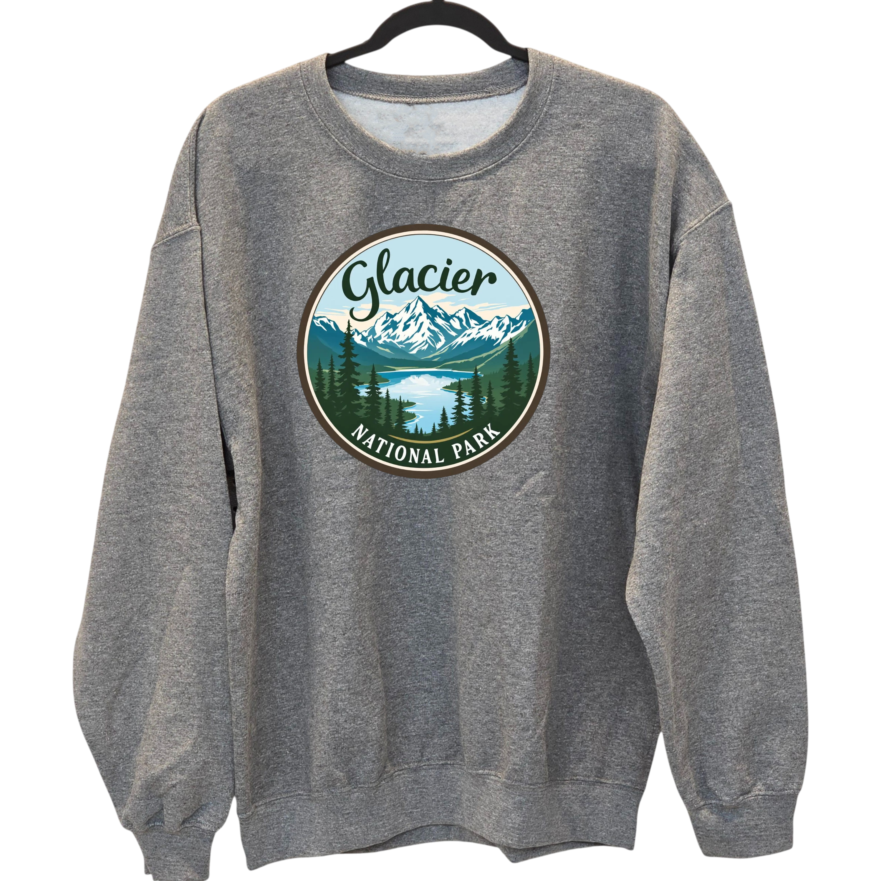 Glacier National Park - Gray crewneck Sweatshirt