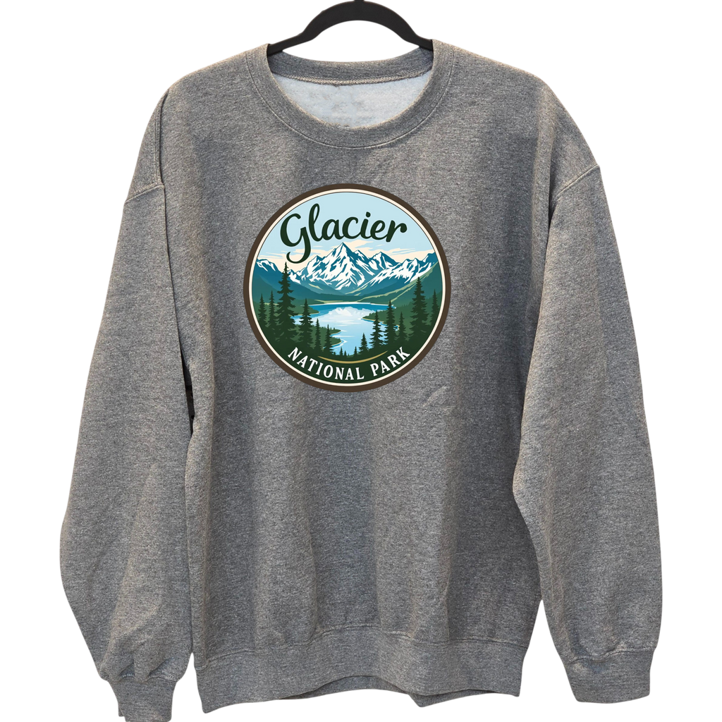 Glacier National Park - Gray crewneck Sweatshirt