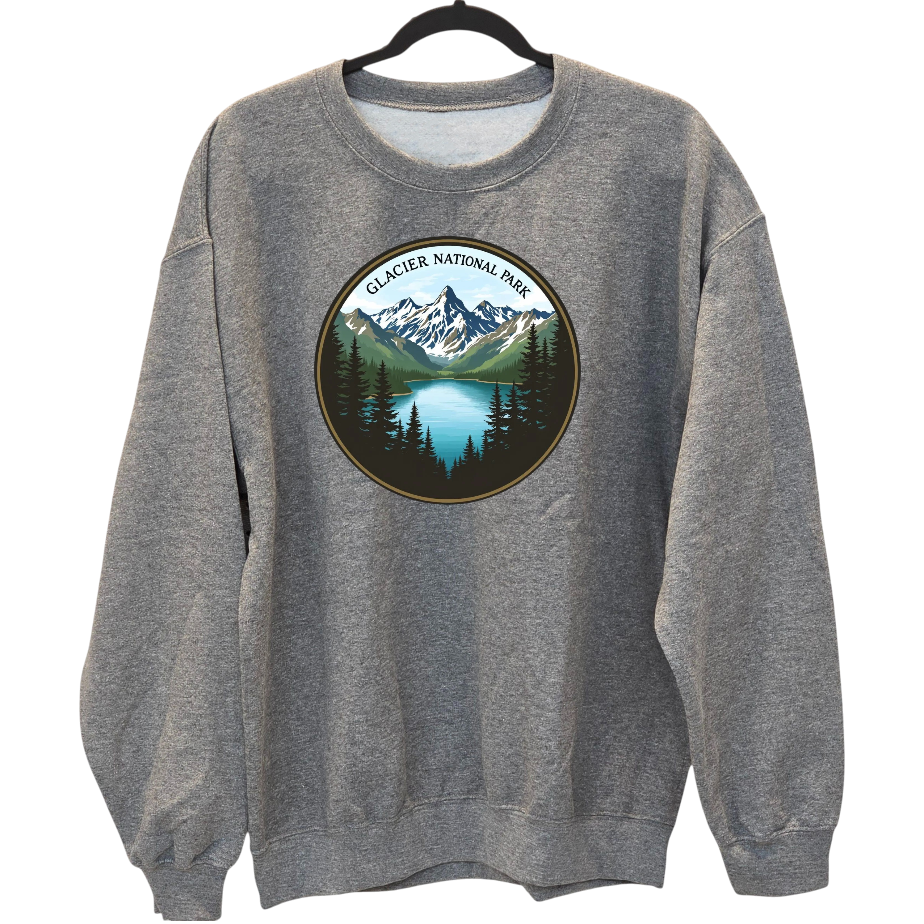Glacier National Park - Gray crewneck Sweatshirt