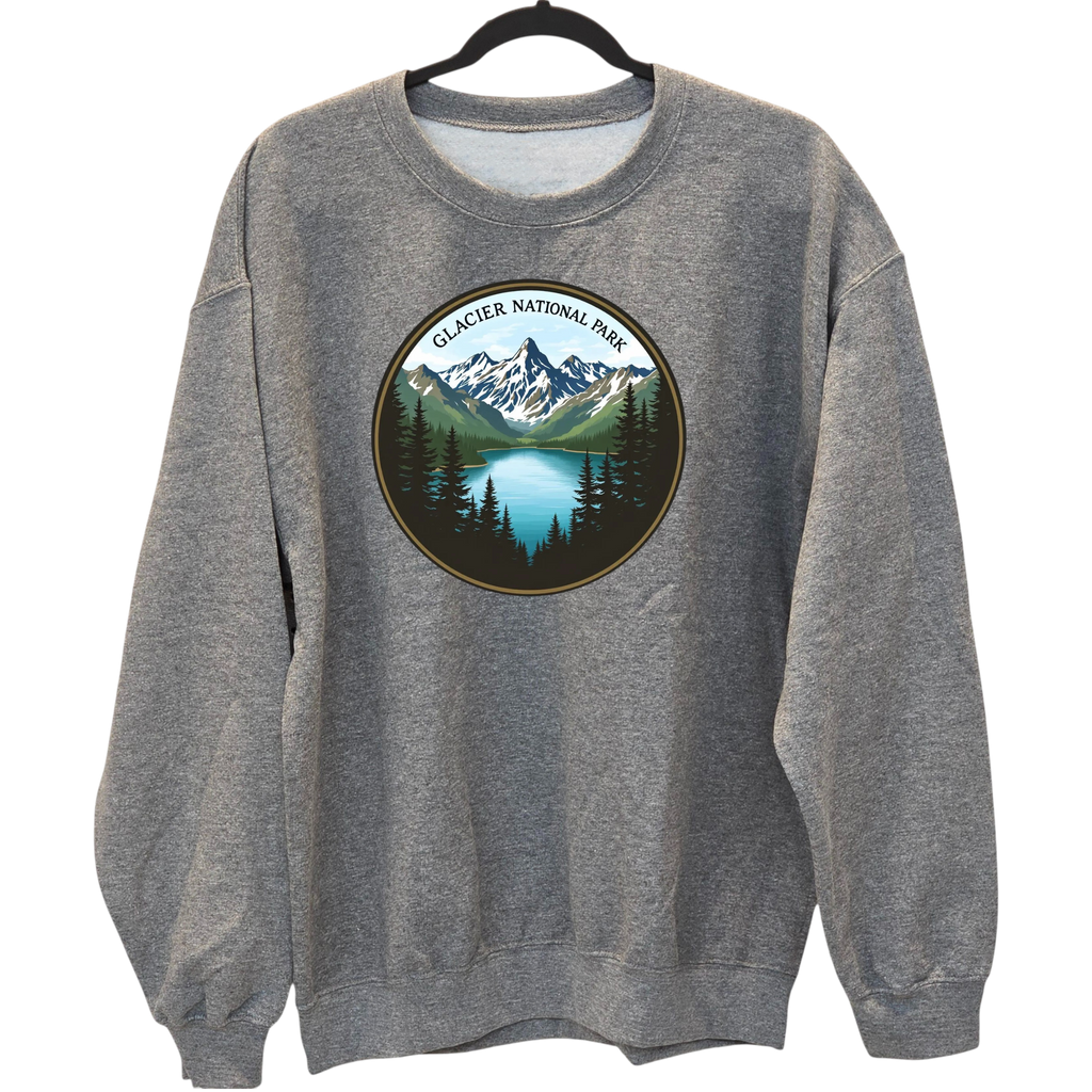Glacier National Park - Gray crewneck Sweatshirt