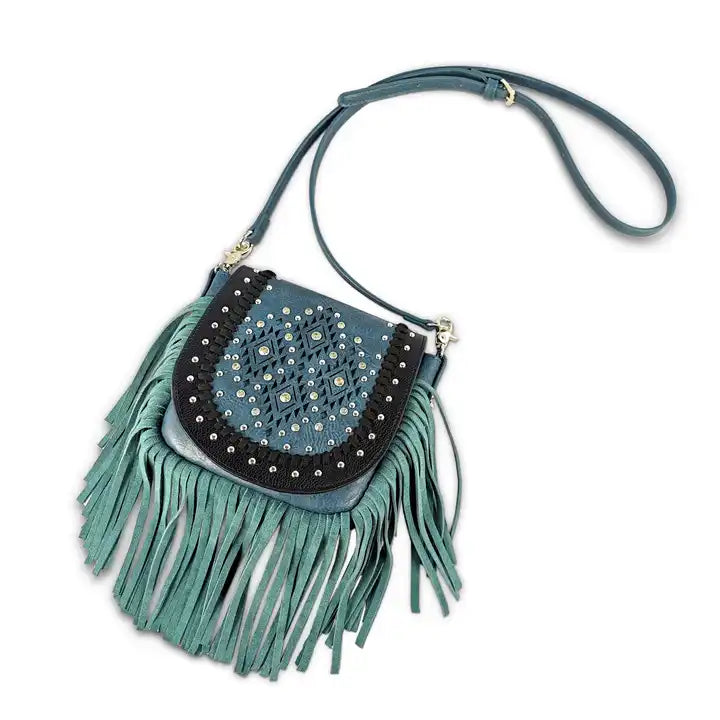 Montana Twist Turquoise Crossbody with Fringe
