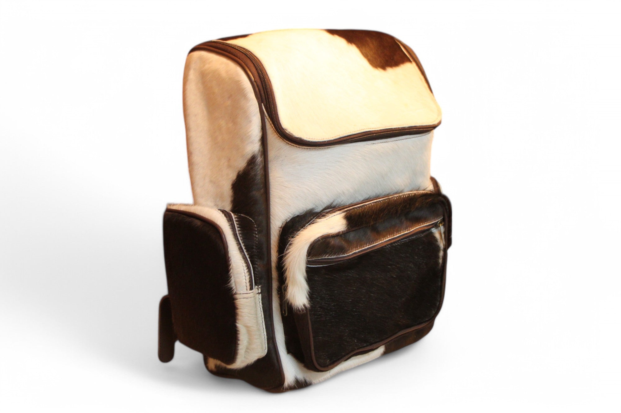 Montana Twist Genuine Leather Hair-on Backpack - Brown