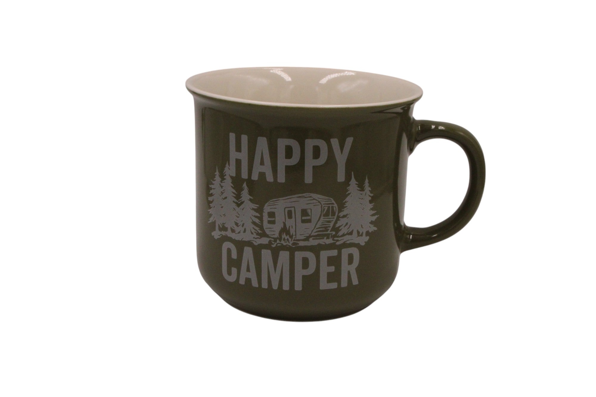 Happy Camper Green Porcelain Mug