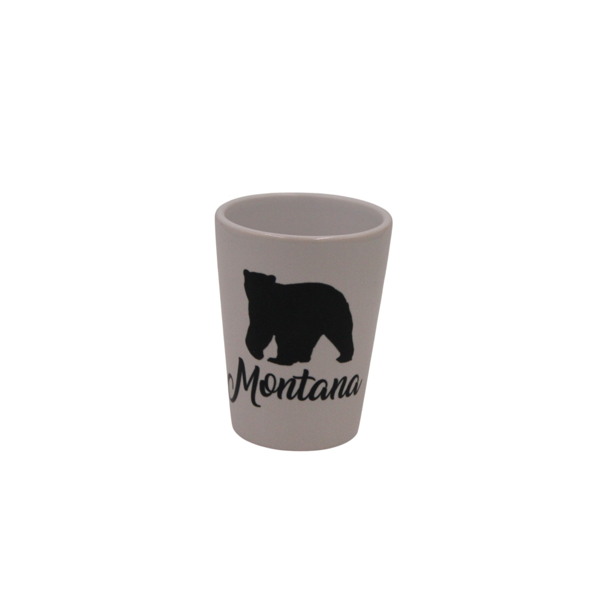 2 oz Ceramic Shot Glass - Montana Bear