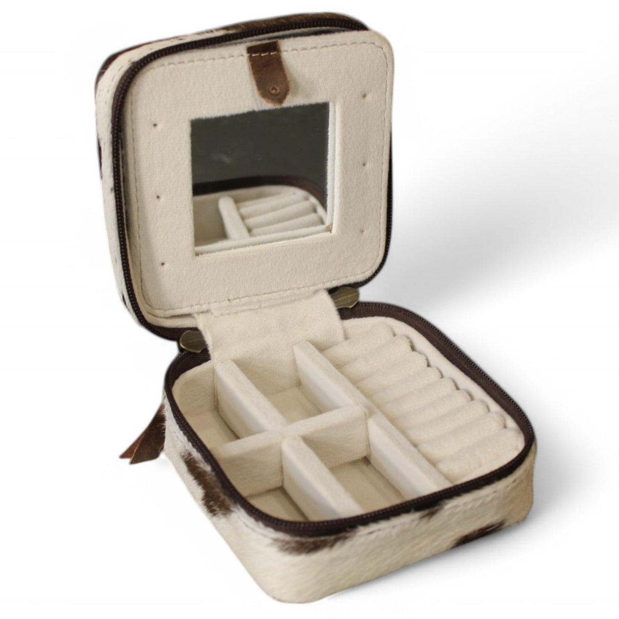 Montana Twist Genuine Leather Small Cowhide Jewelry Box - Western Floral