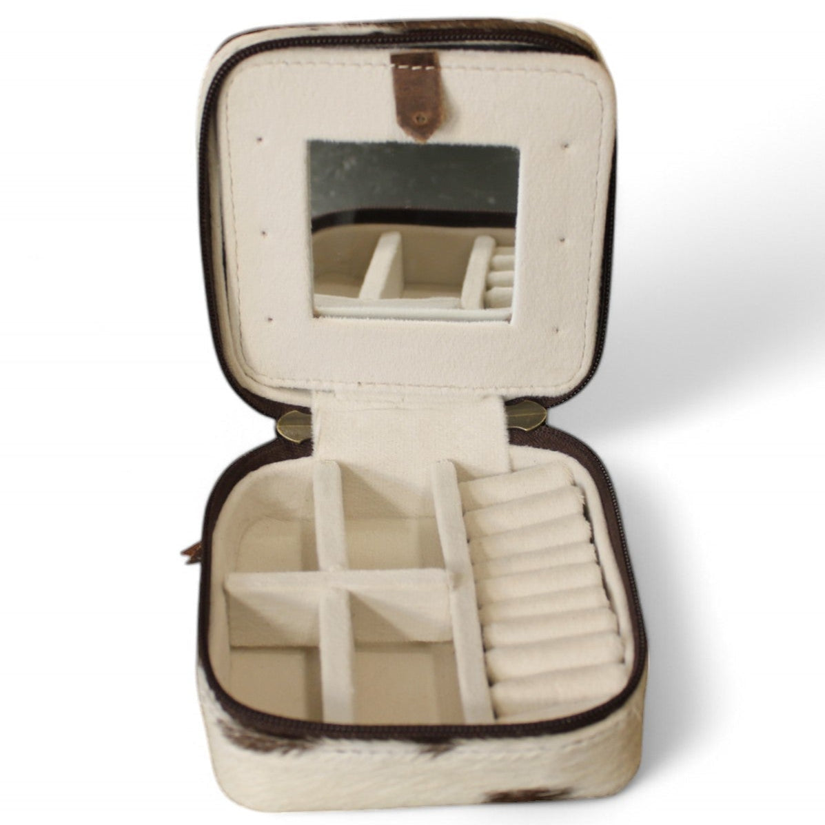 Montana Twist Genuine Leather Small Cowhide Jewelry Box - Western Floral