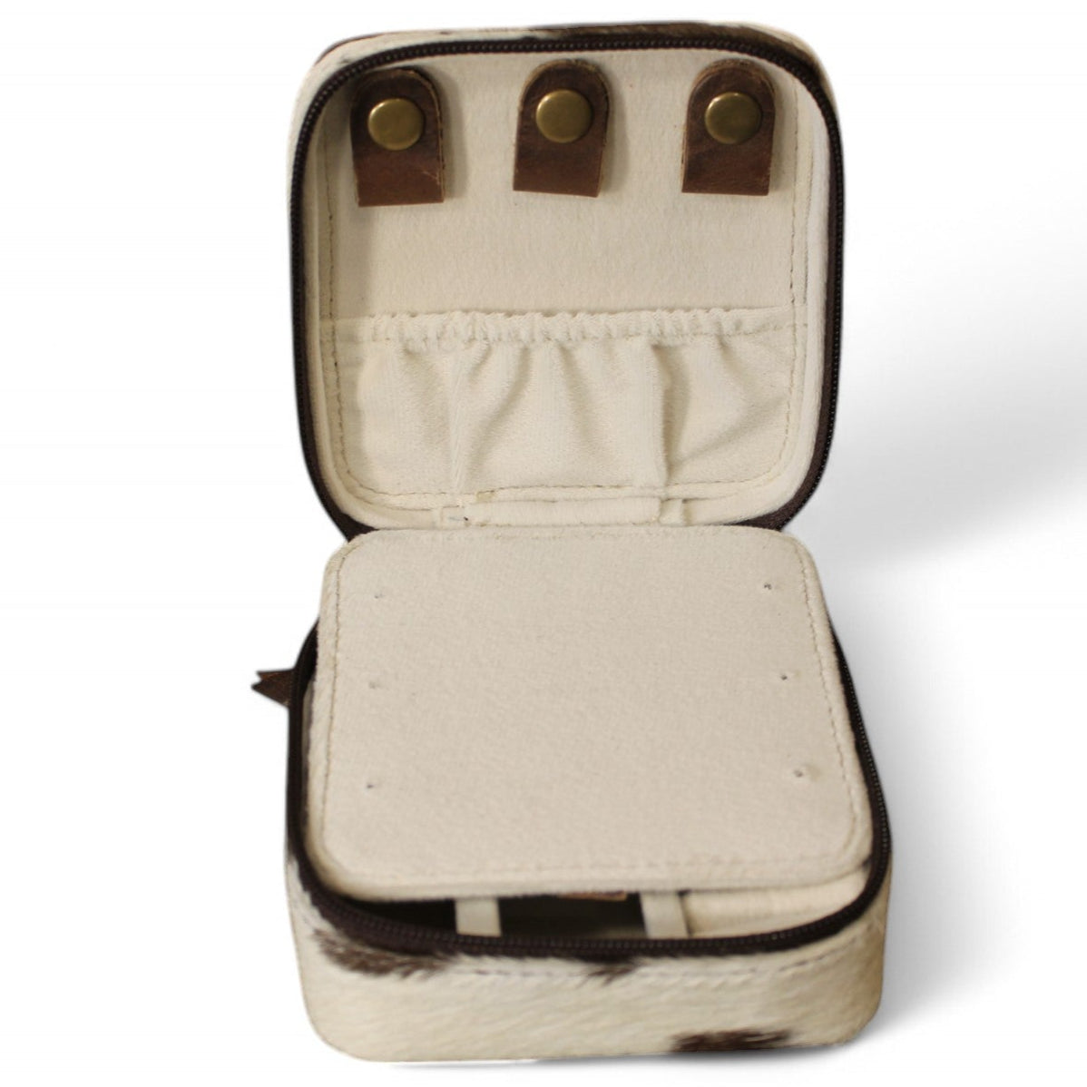 Montana Twist Genuine Leather Small Cowhide Jewelry Box - Western Floral