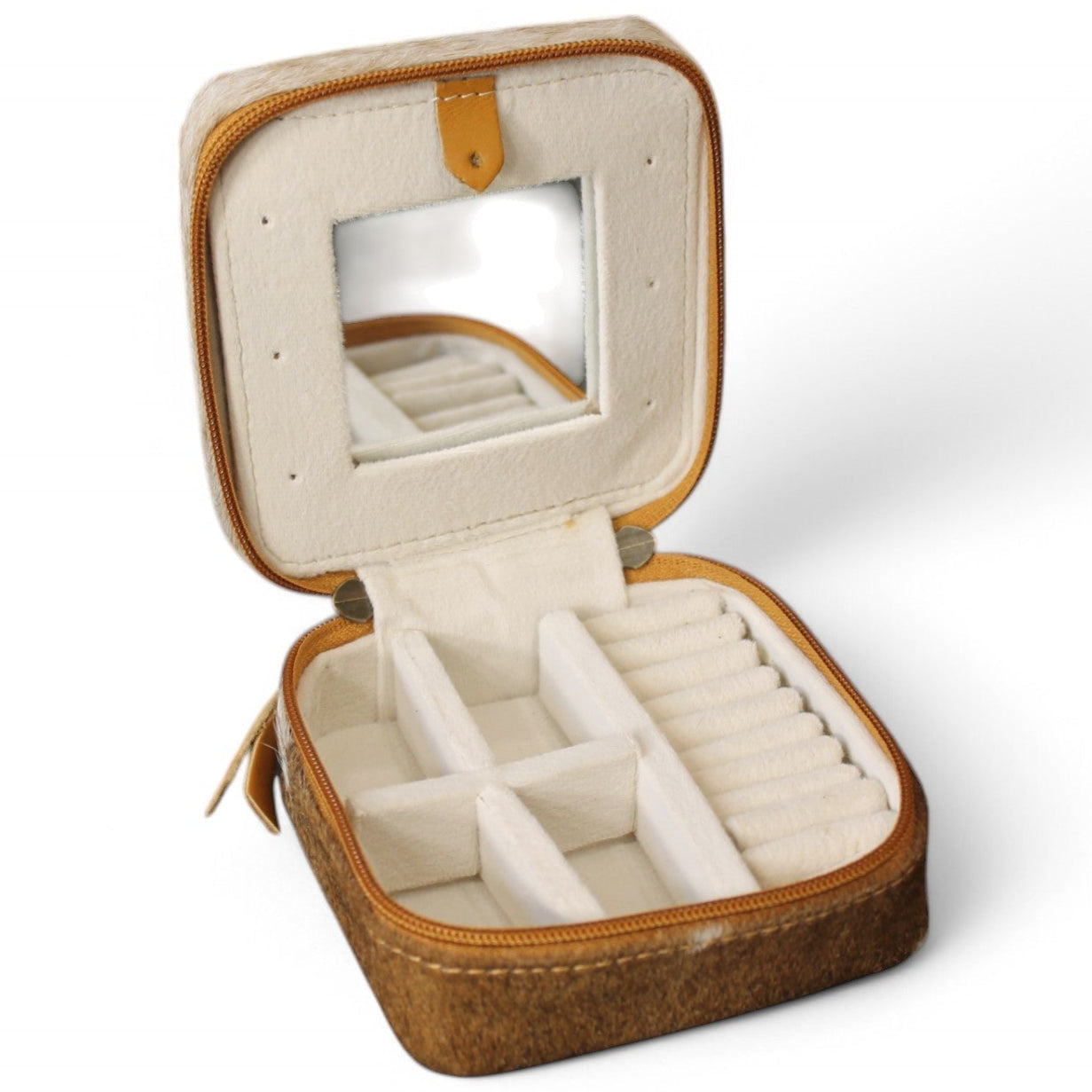 Montana Twist Genuine Leather Small Cowhide Jewelry Box - Western Floral