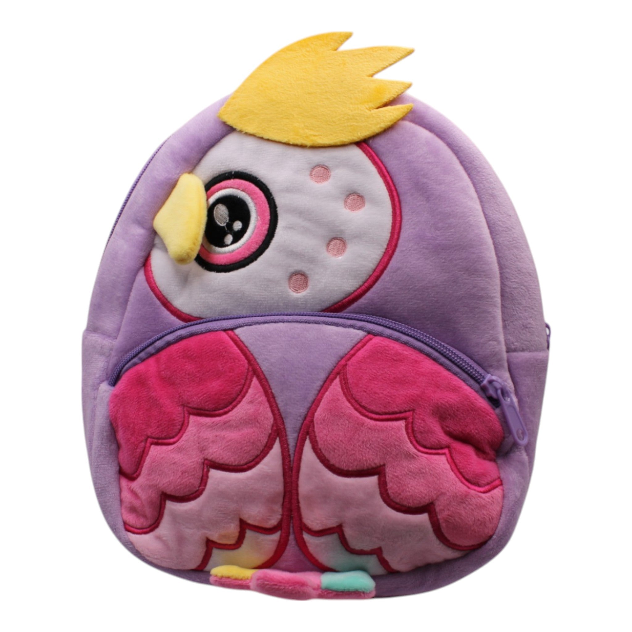 Kids Plush Animal Backpack - Purple Parrot