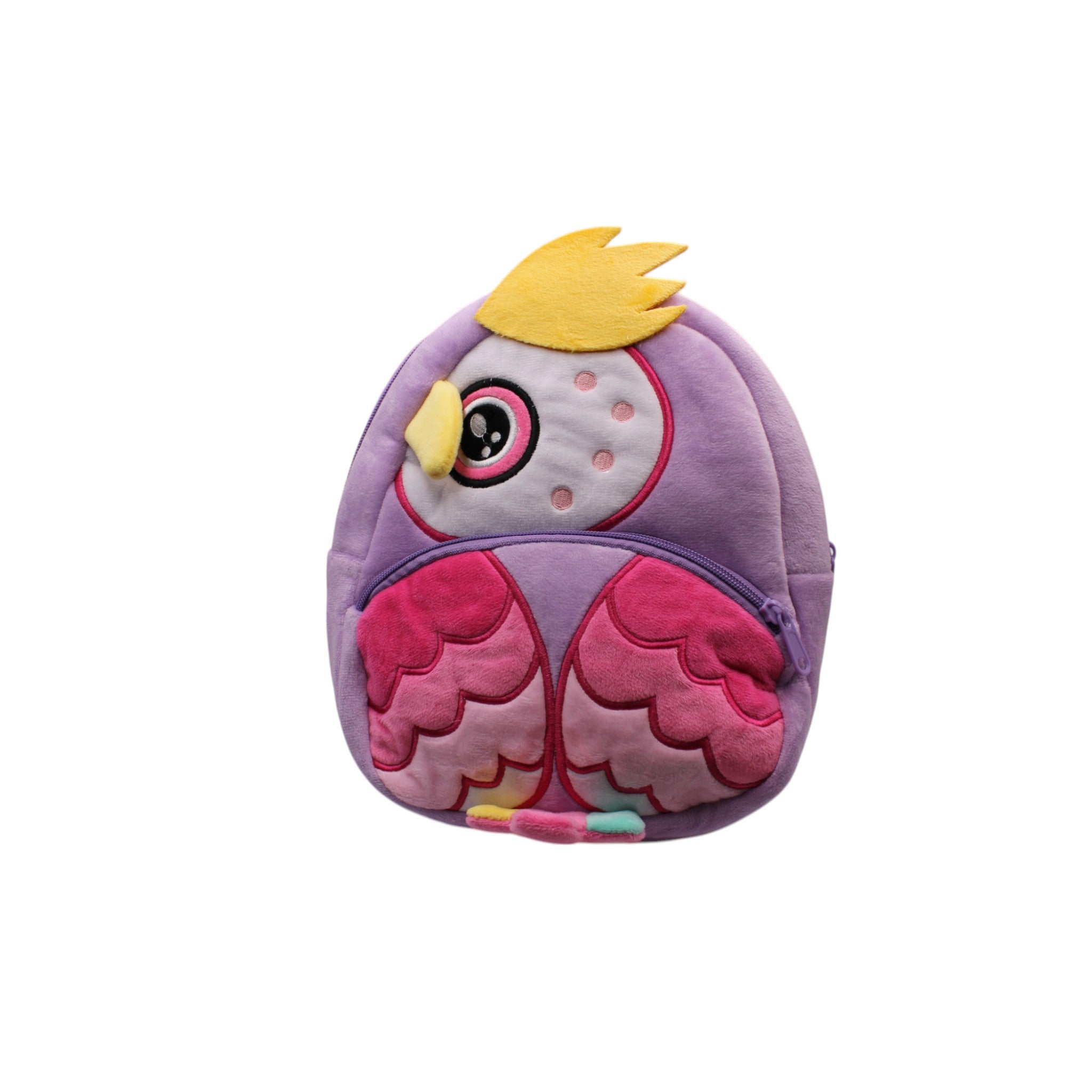 Kids Plush Animal Backpack - Purple Parrot