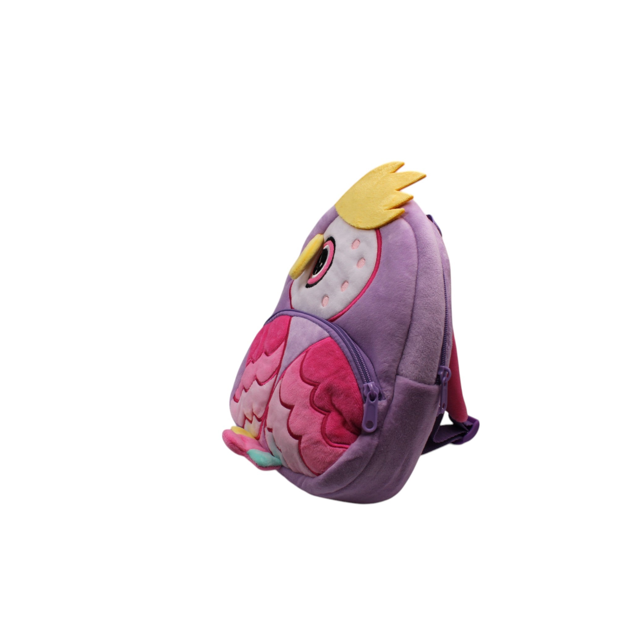 Kids Plush Animal Backpack - Purple Parrot