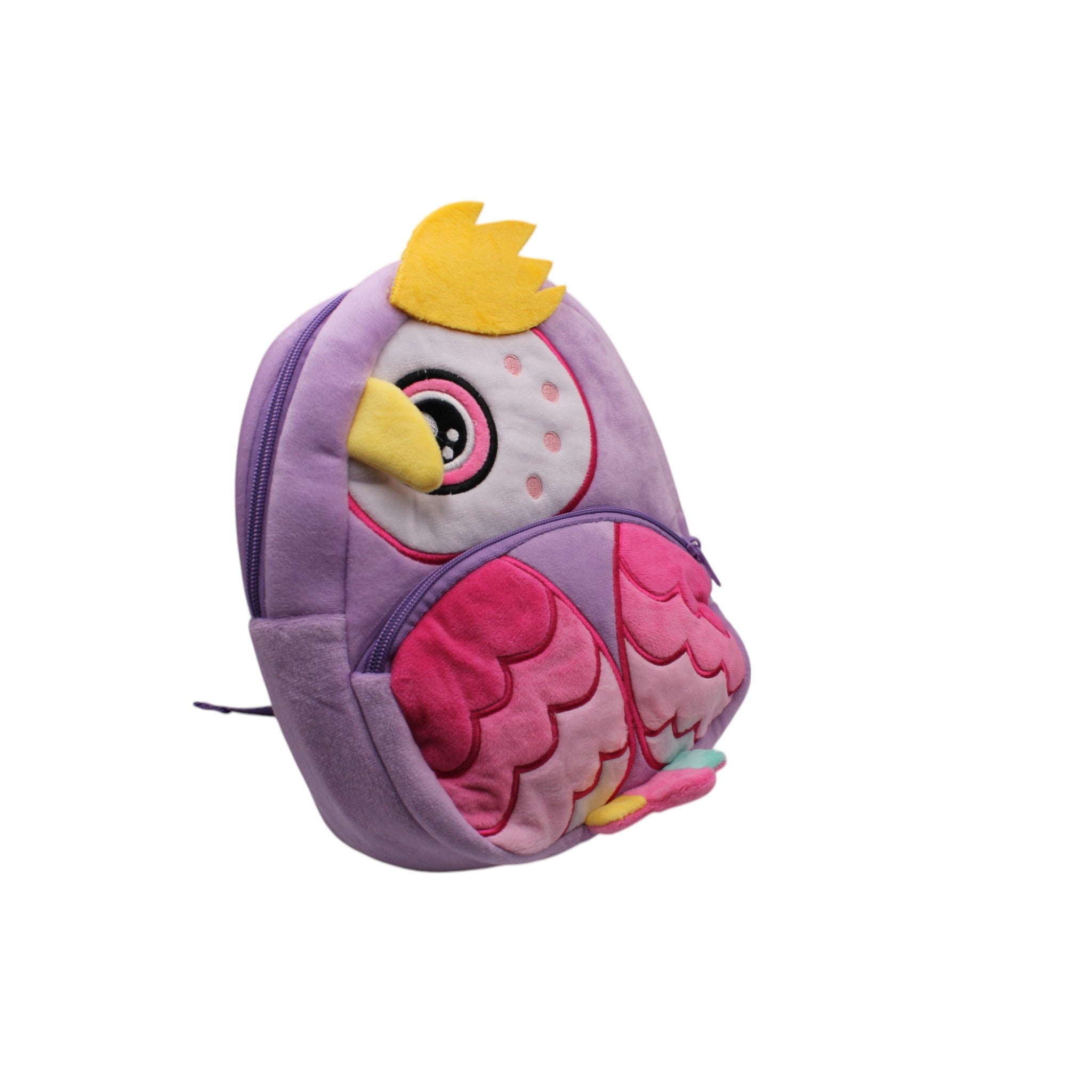 Kids Plush Animal Backpack - Purple Parrot