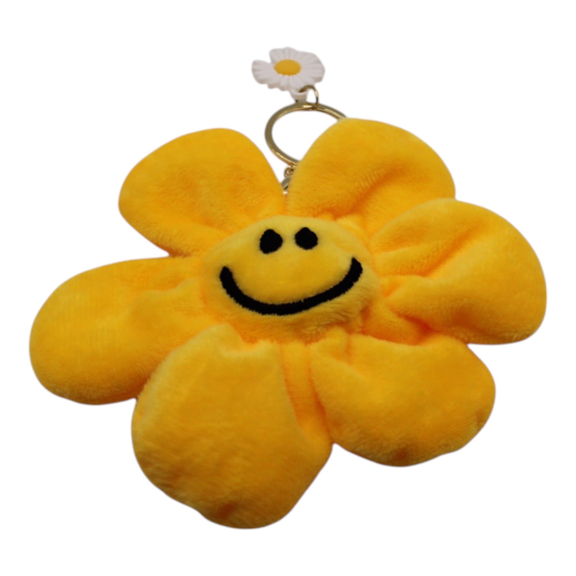 Plush Smile Flower Keychain