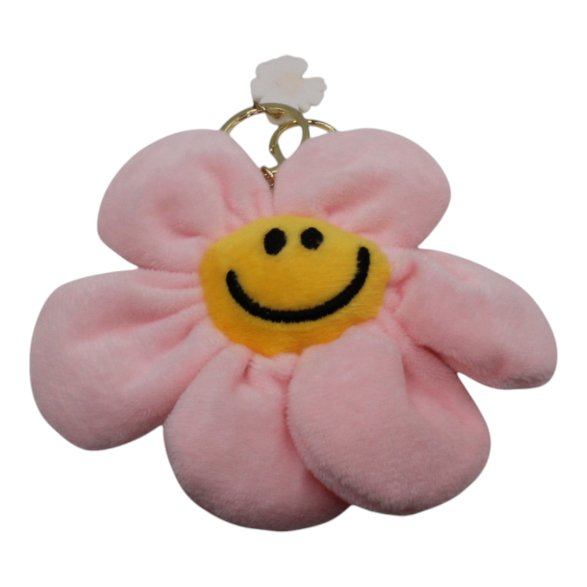 Plush Smile Flower Keychain