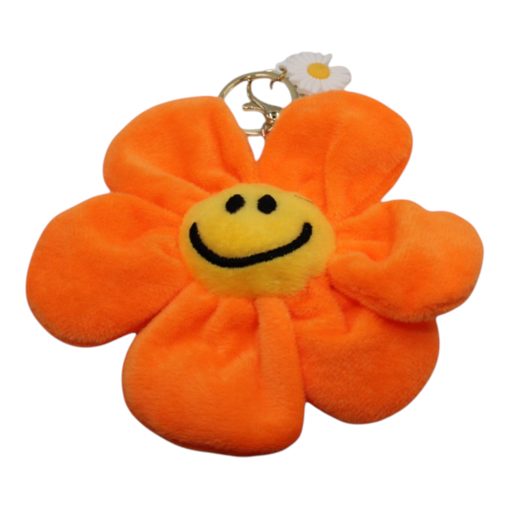 Plush Smile Flower Keychain