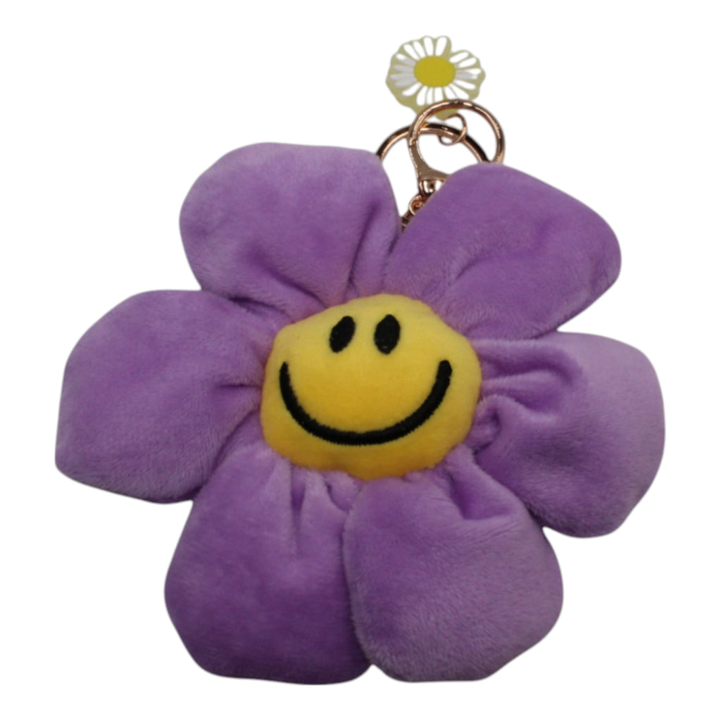 Plush Smile Flower Keychain
