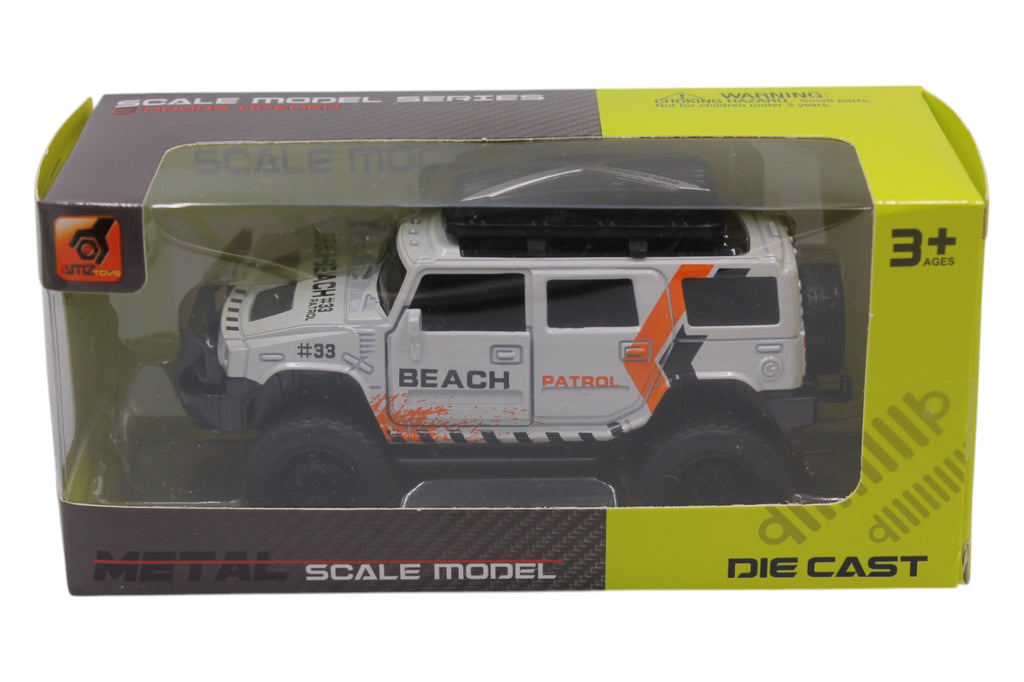 Pull Back Metal Off-Road SUV- White