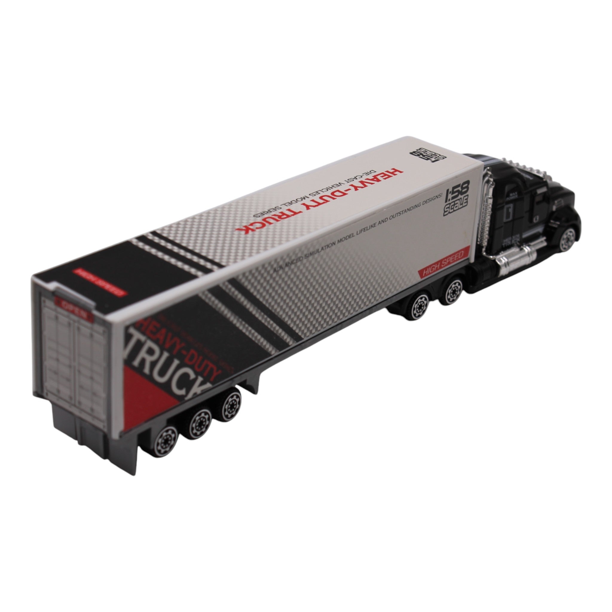 Semi-Truck Free Wheel Alloy Metal Diecast Toy Truck - Heavy Duty