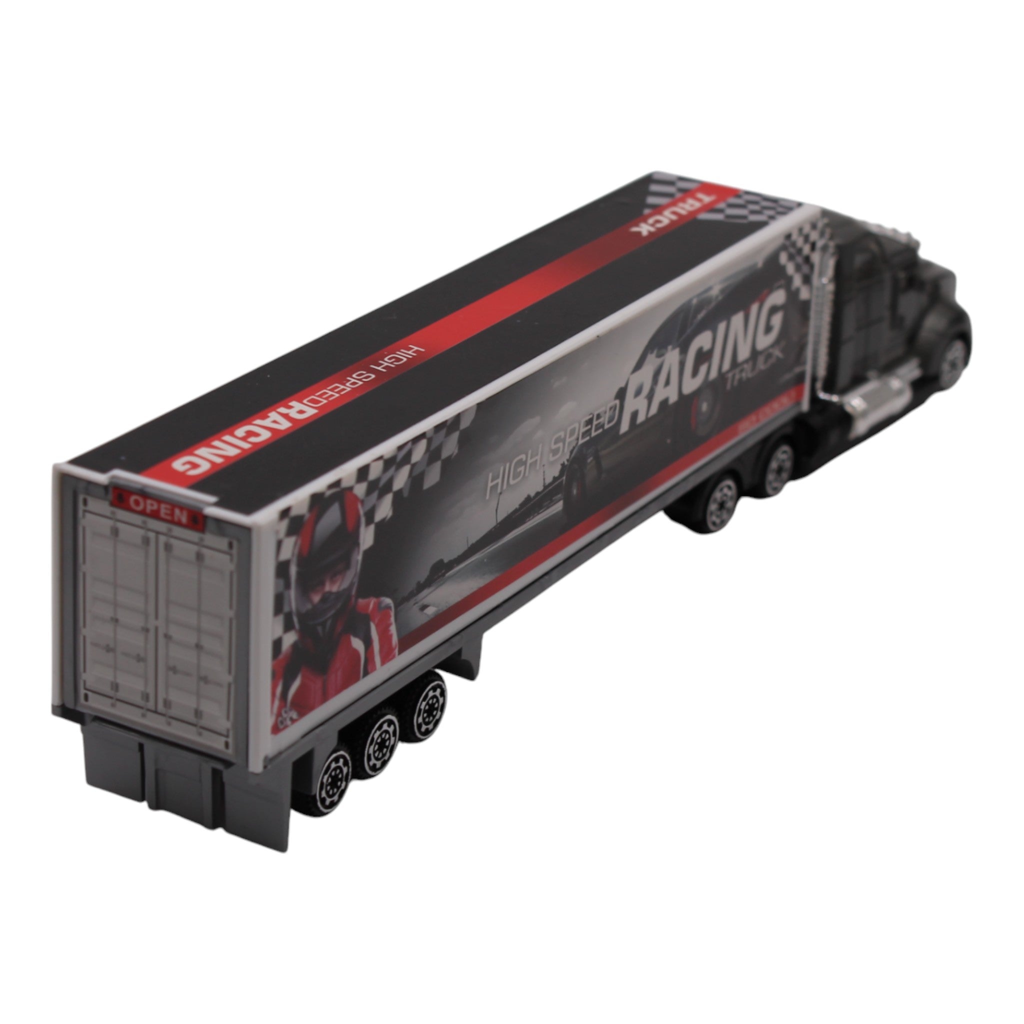 Semi-Truck Free Wheel Alloy Metal Diecast Toy Truck - Racing