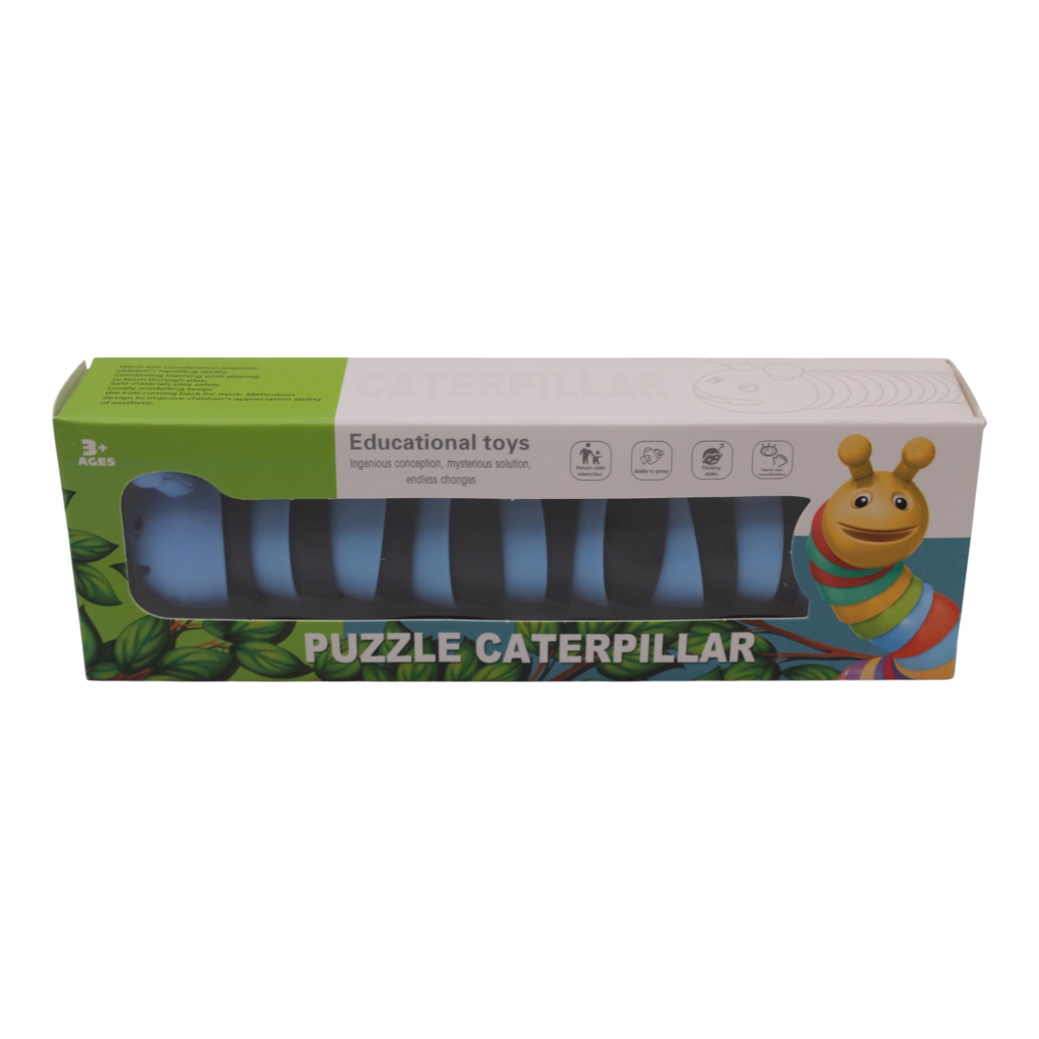 3D Puzzle Caterpillar Sensory Toy - Blue