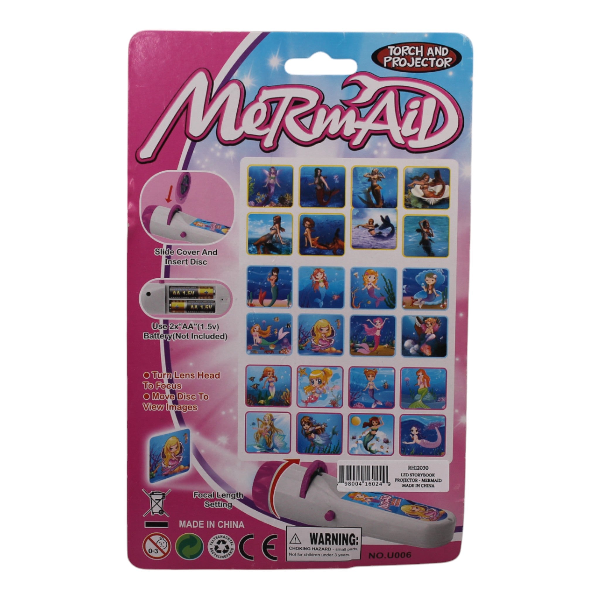 LED Storybook Projector Flashlight - Mermaid