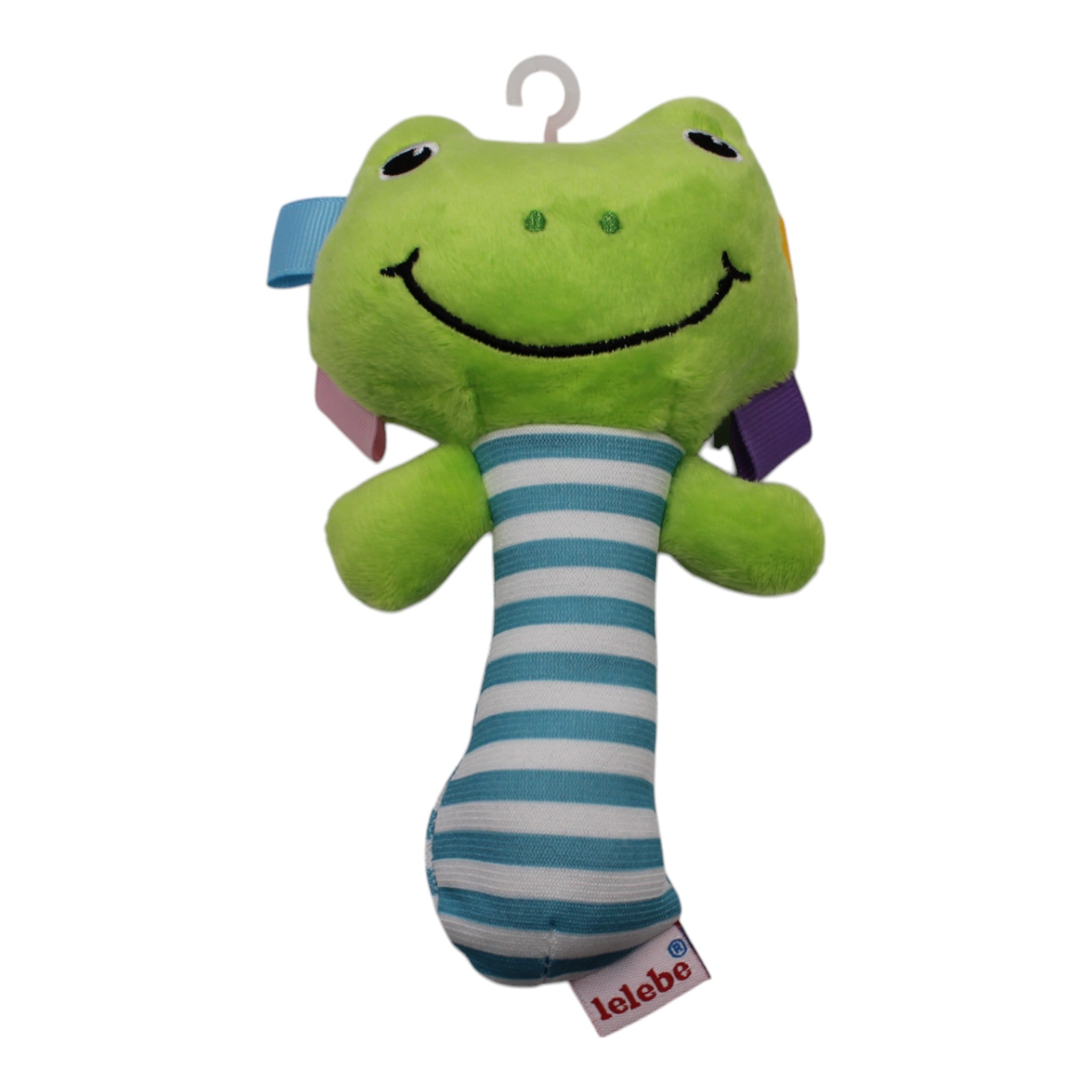 Animal Plush Rattler Toy- Frog