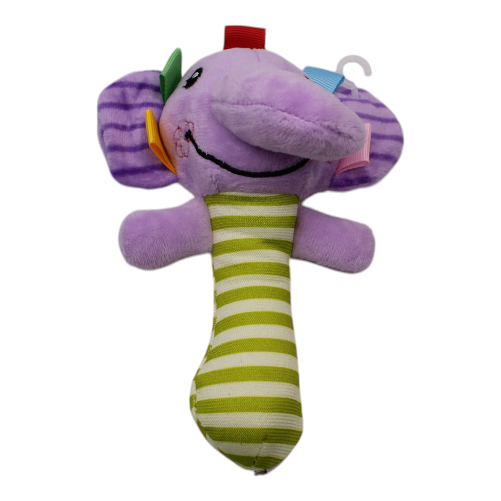 Animal Plush Rattler Toy- Elephant