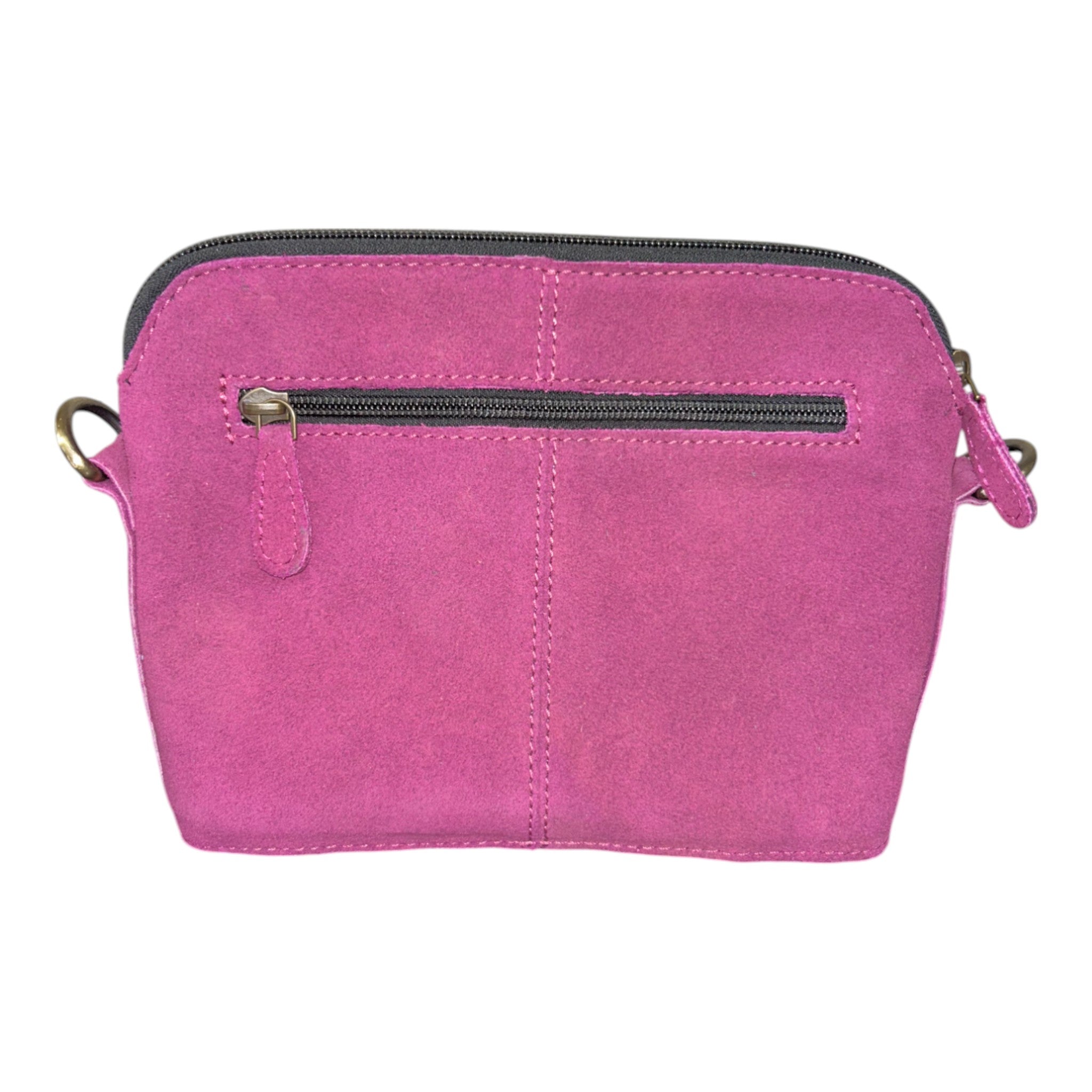 Montana Twist Genuine Suede Leather Boot Stitch Plum Handbag