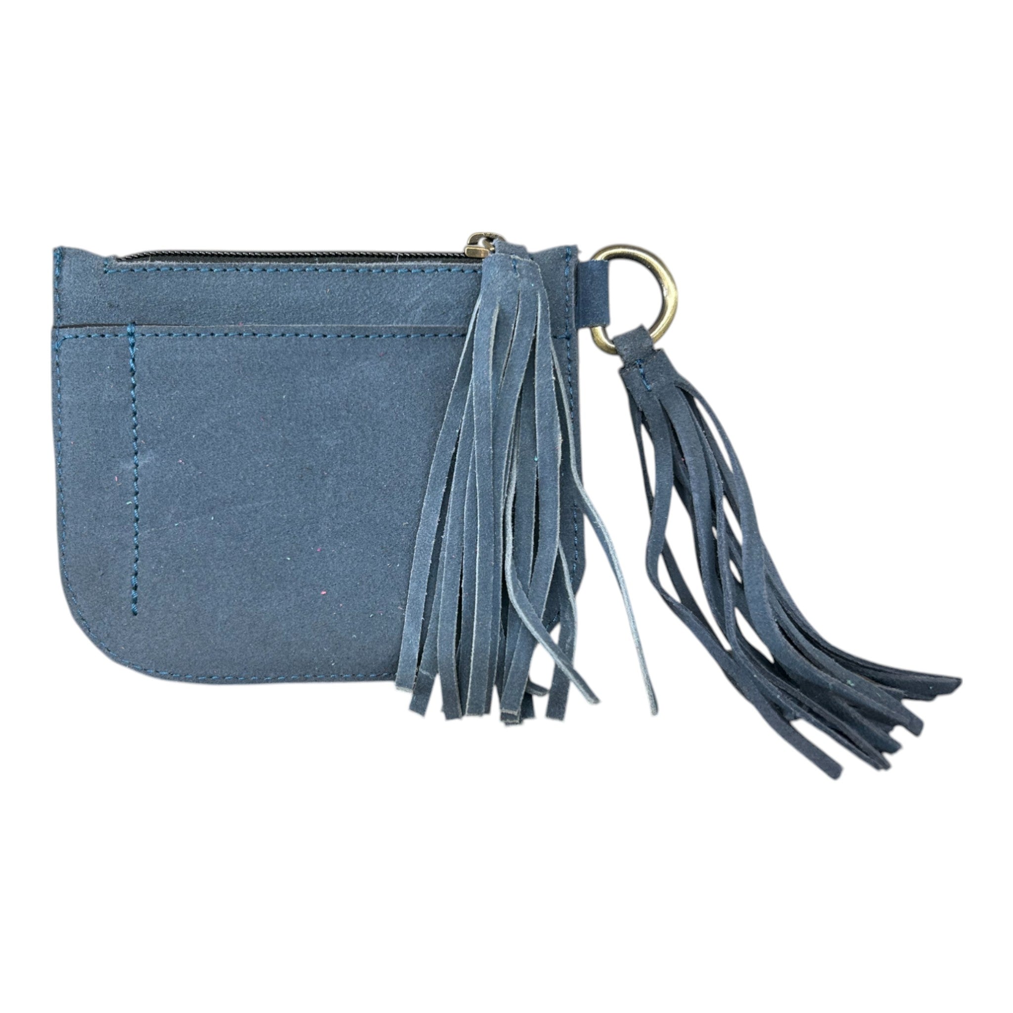 Montana Twist Genuine Suede Leather Boot Stitch Wristlet - Denim Blue