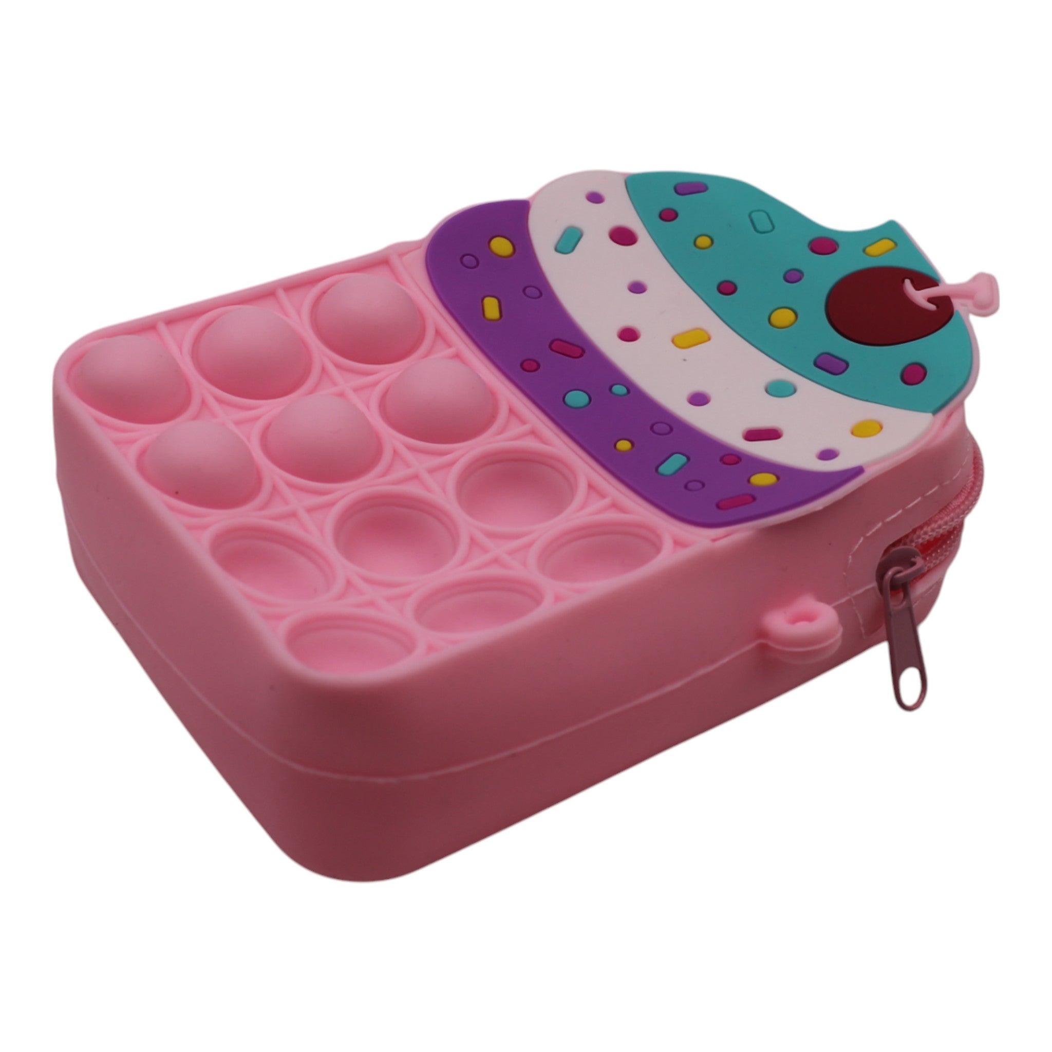 Small Silicone Kids Travel Bag - Pink Cupcake
