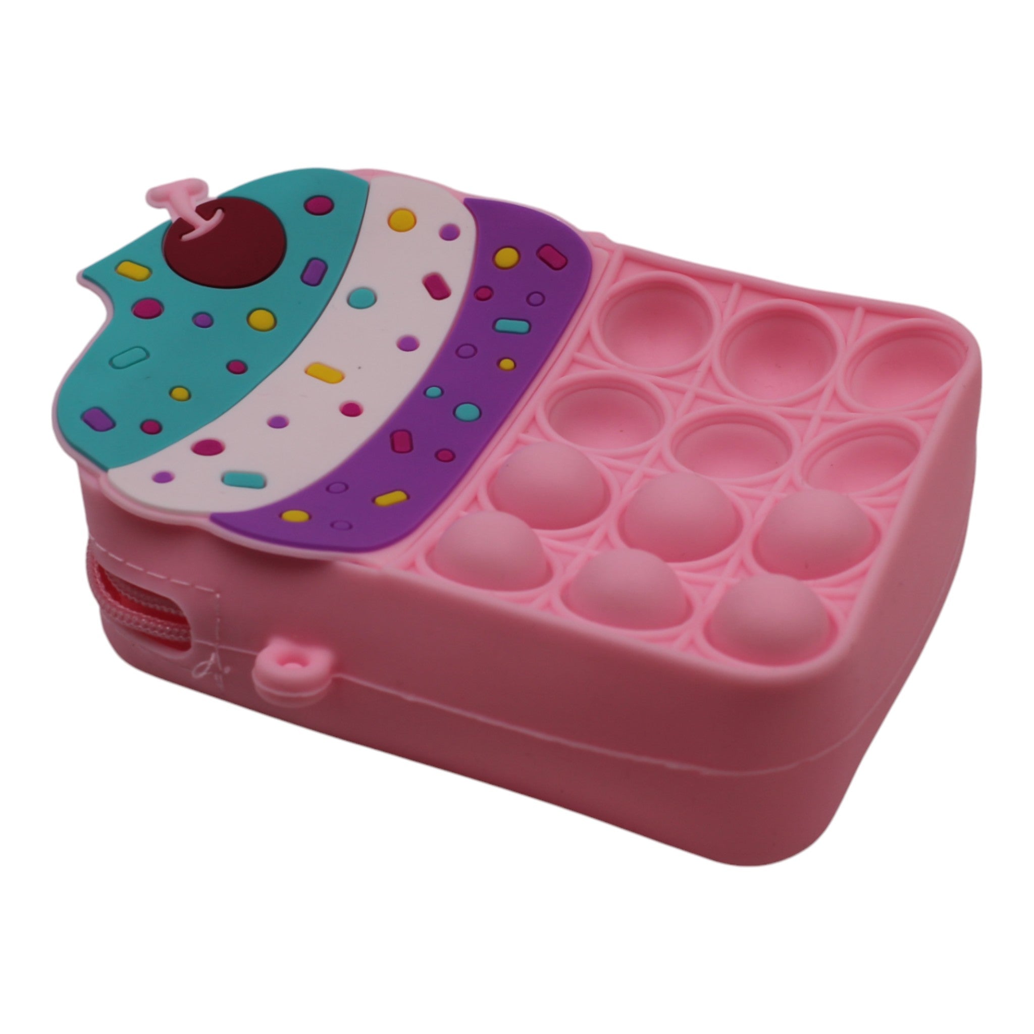 Small Silicone Kids Travel Bag - Pink Cupcake