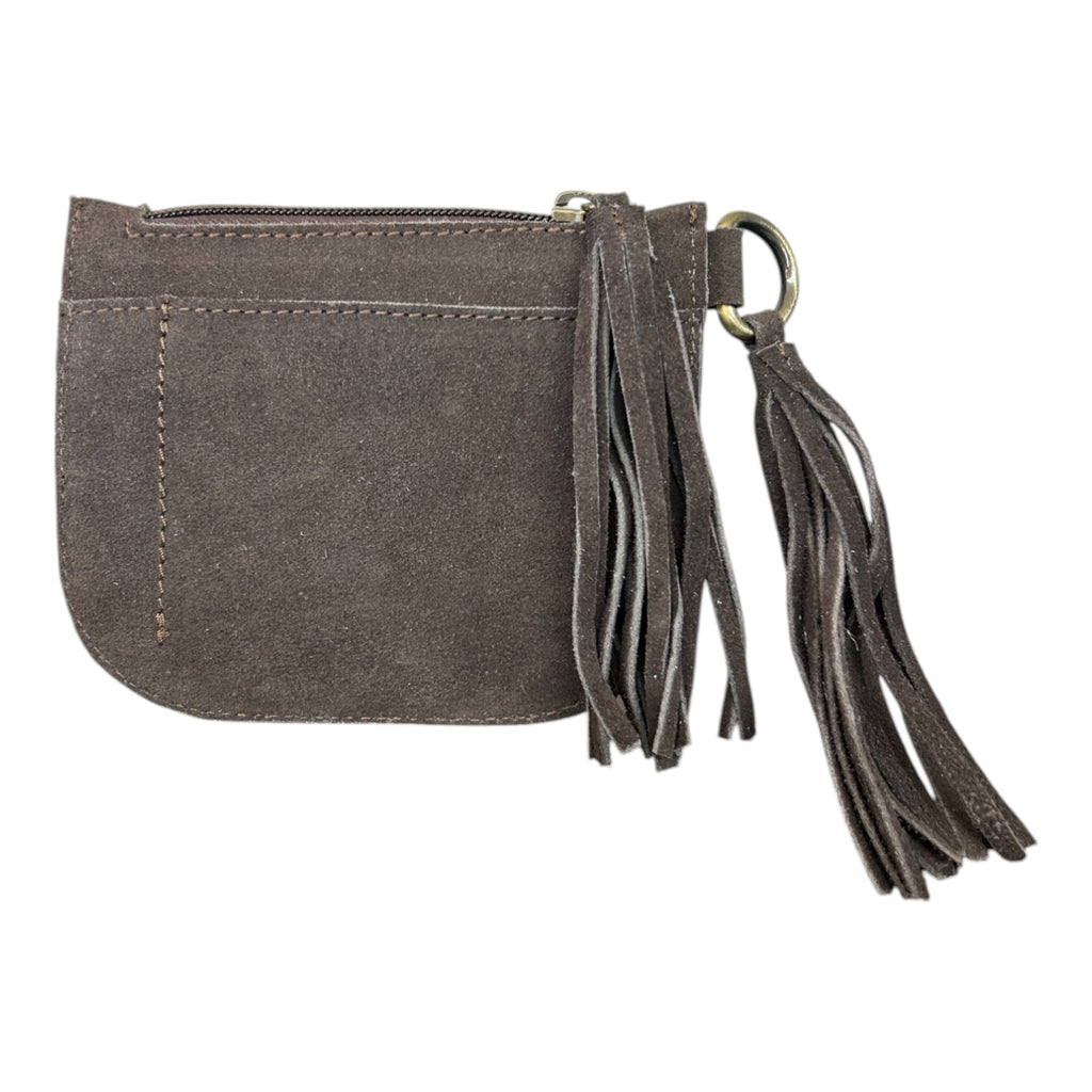 Montana Twist Genuine Suede Leather Boot Stitch Wristlet - Coffee