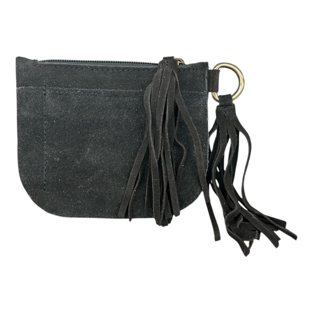 Montana Twist Genuine Suede Leather Boot Stitch Wristlet - Black