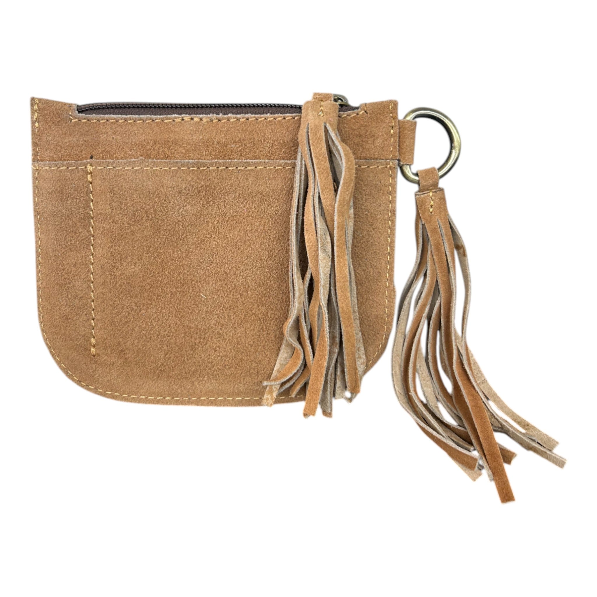 Montana Twist Genuine Suede Leather Boot Stitch Wristlet - Saddle Brown