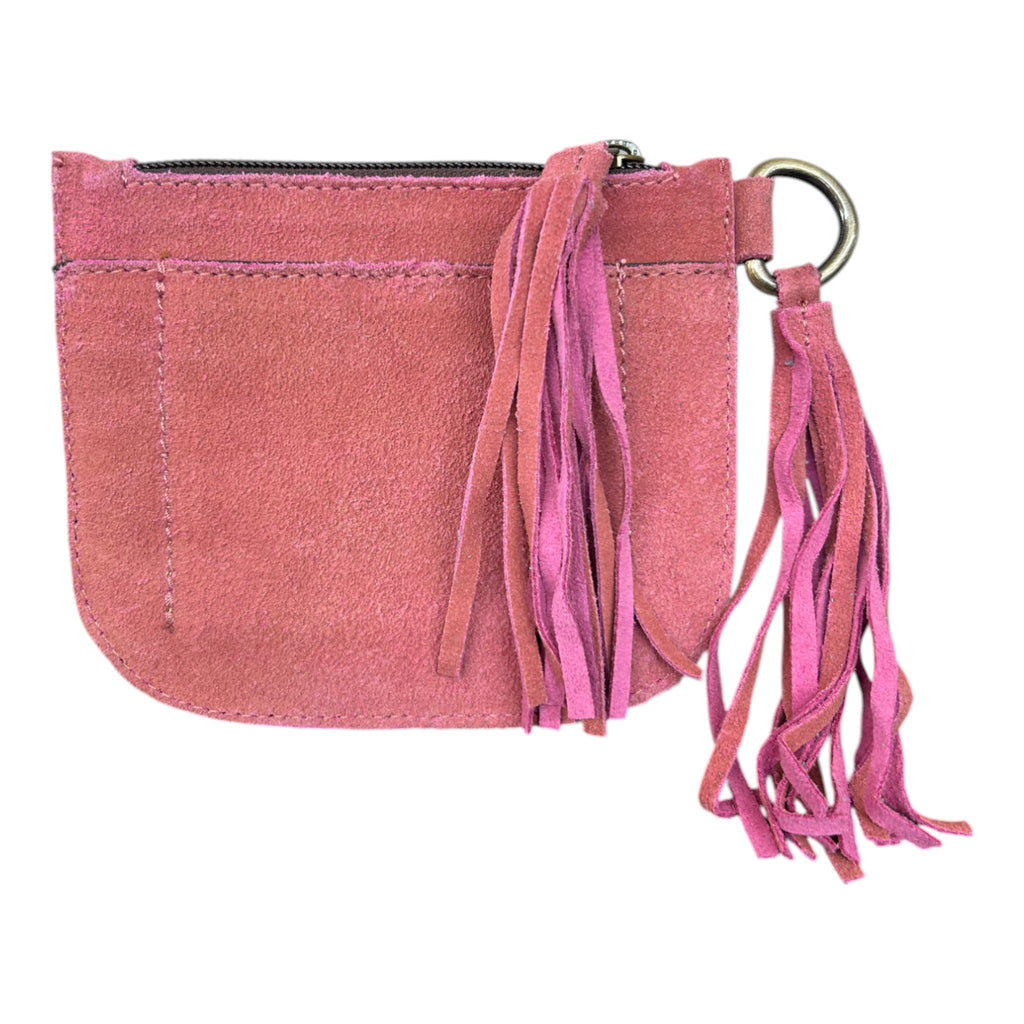 Montana Twist Genuine Suede Leather Boot Stitch Wristlet - Pink