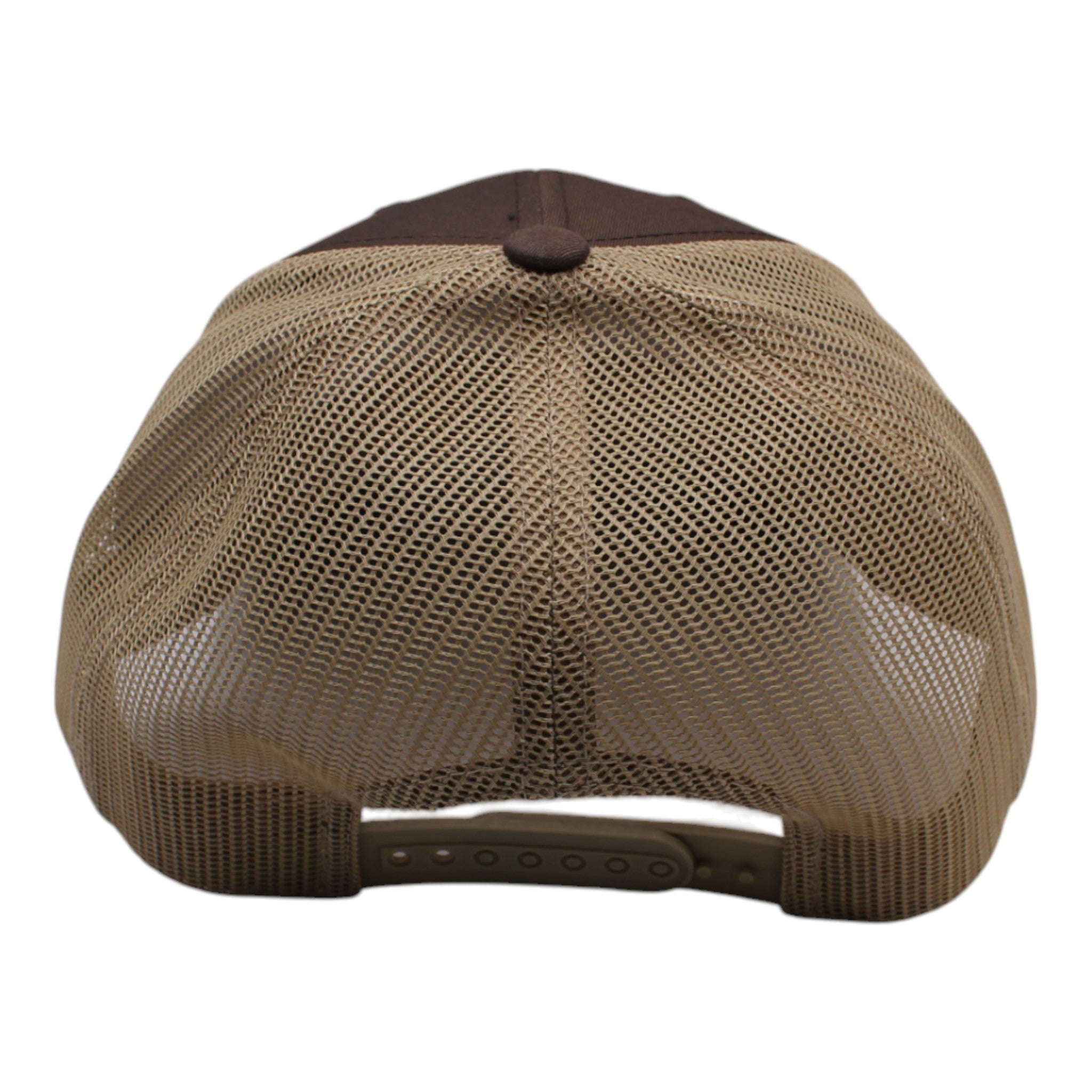 Montana Established Hat | Leather Patch Trucker Hat: Brown/Khaki