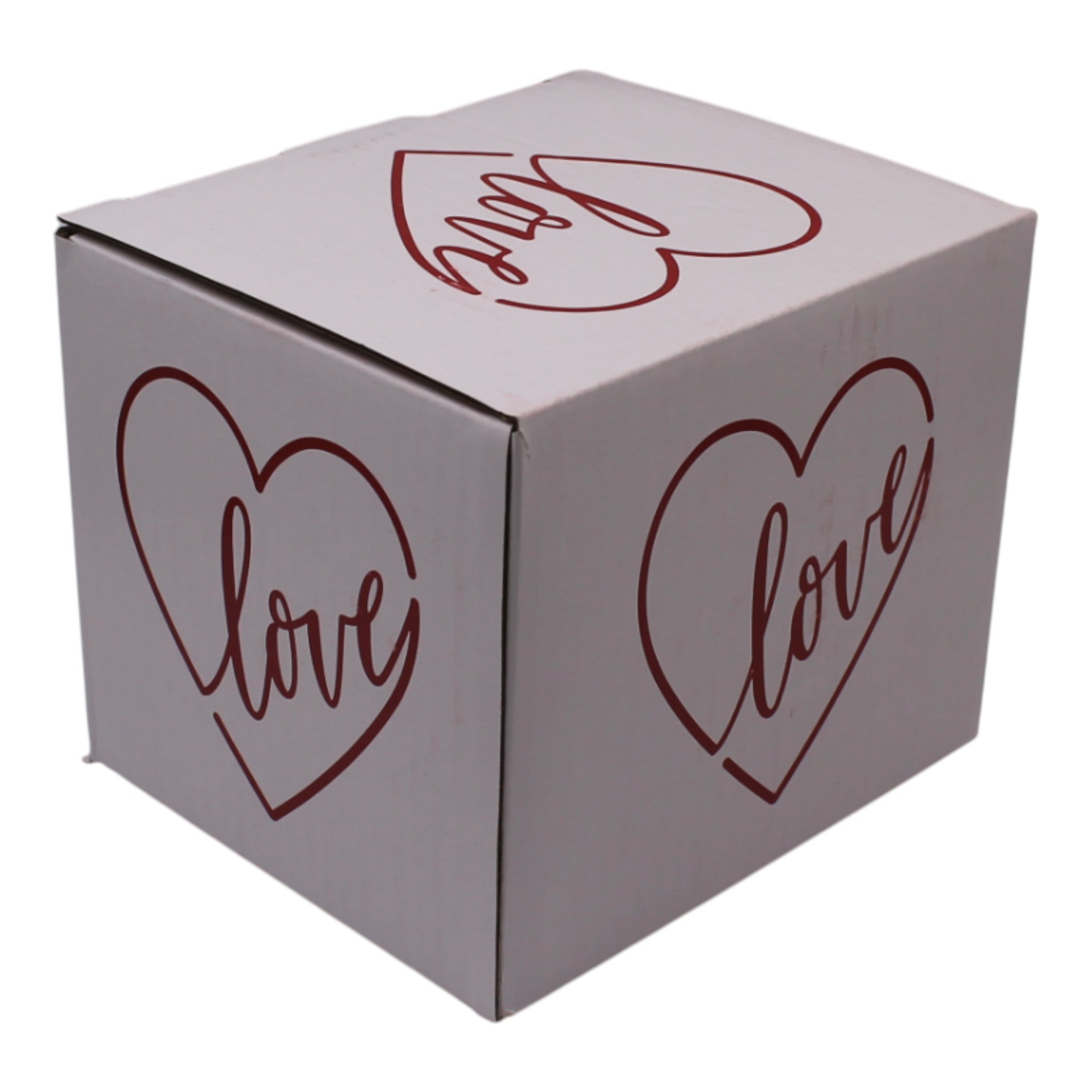 Red and White Heart Love Message Inside Porcelain Mug