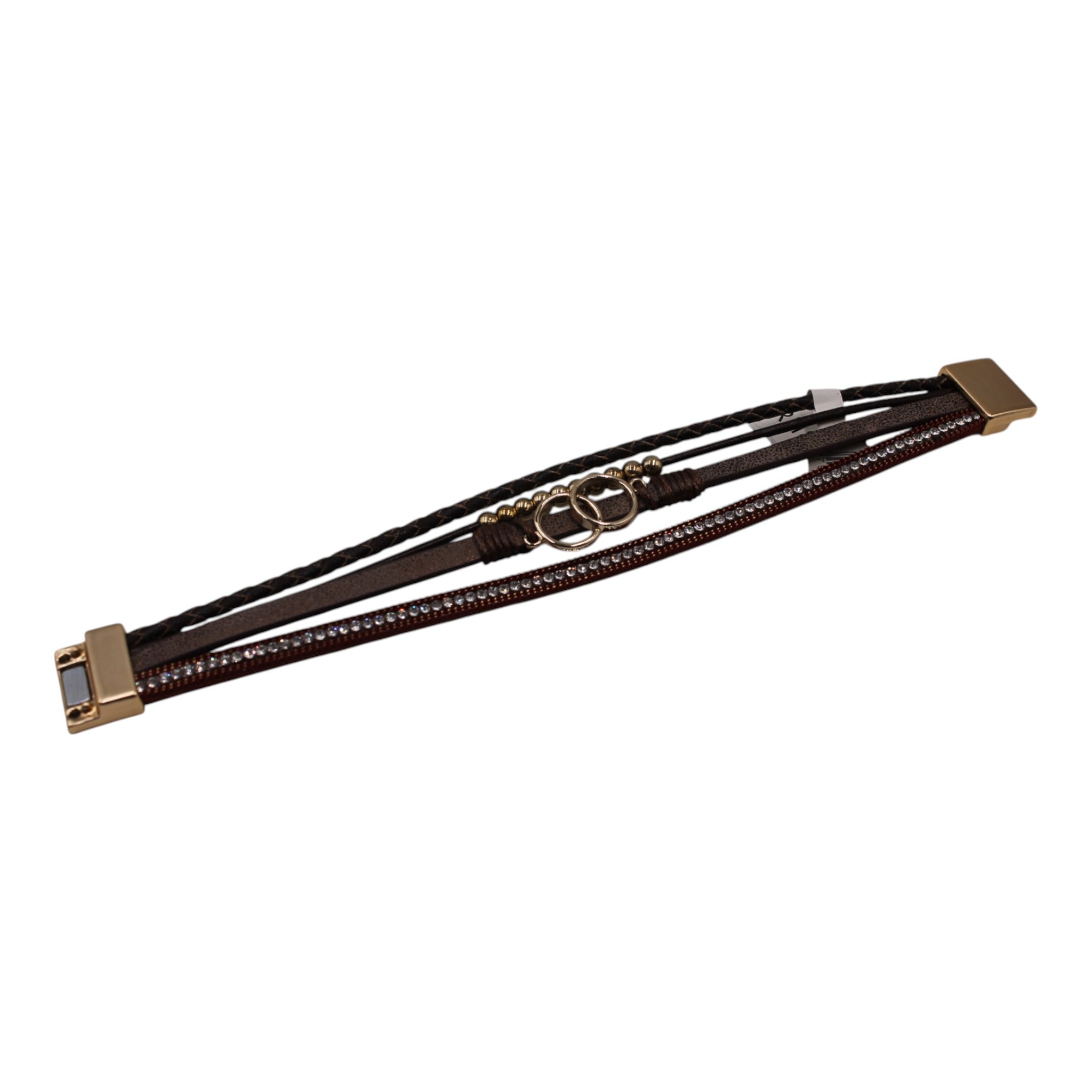 Multi-Layered Double Circle Magnetic Clasp Bracelet