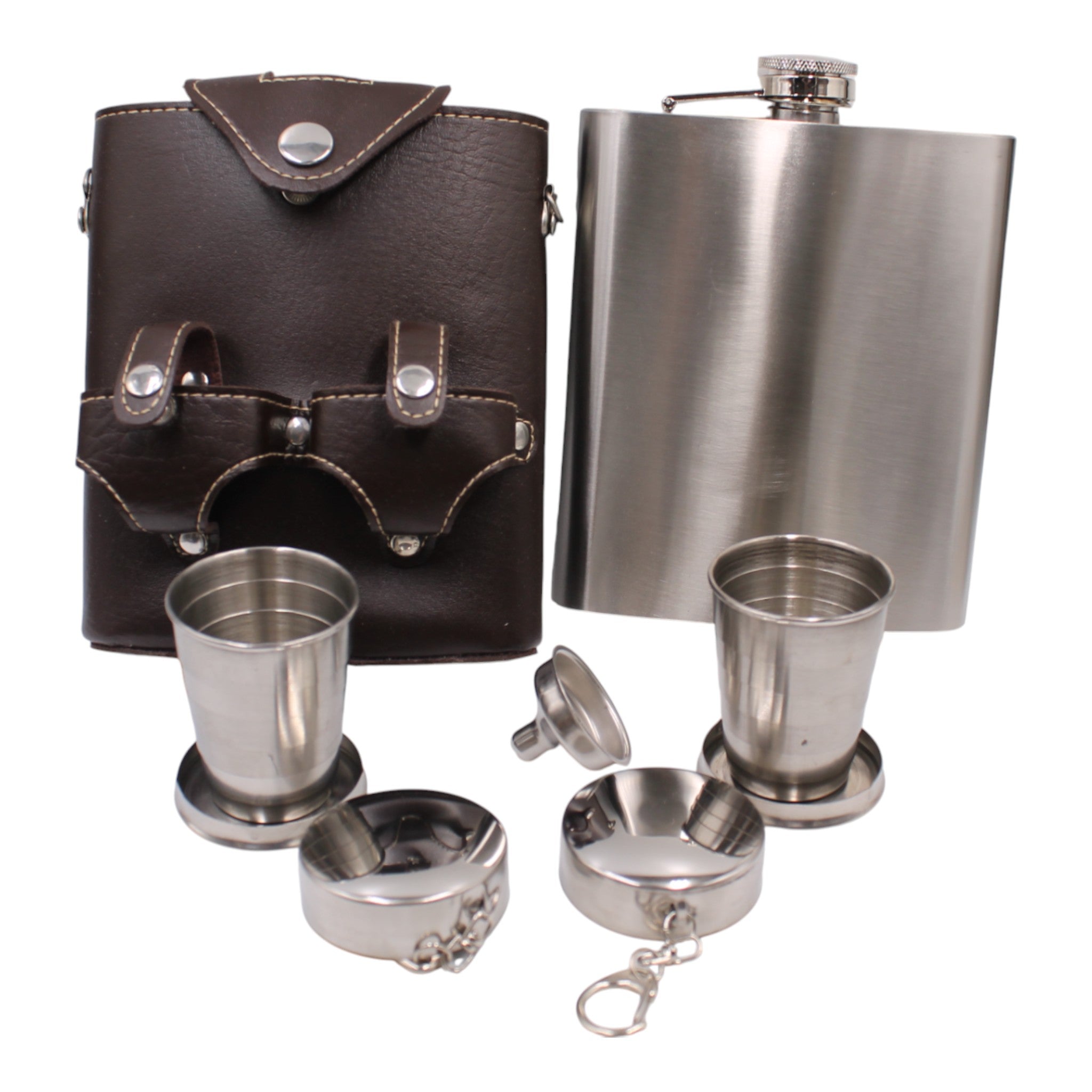 Portable 18oz Stainless Steel Flask W/ Funnel