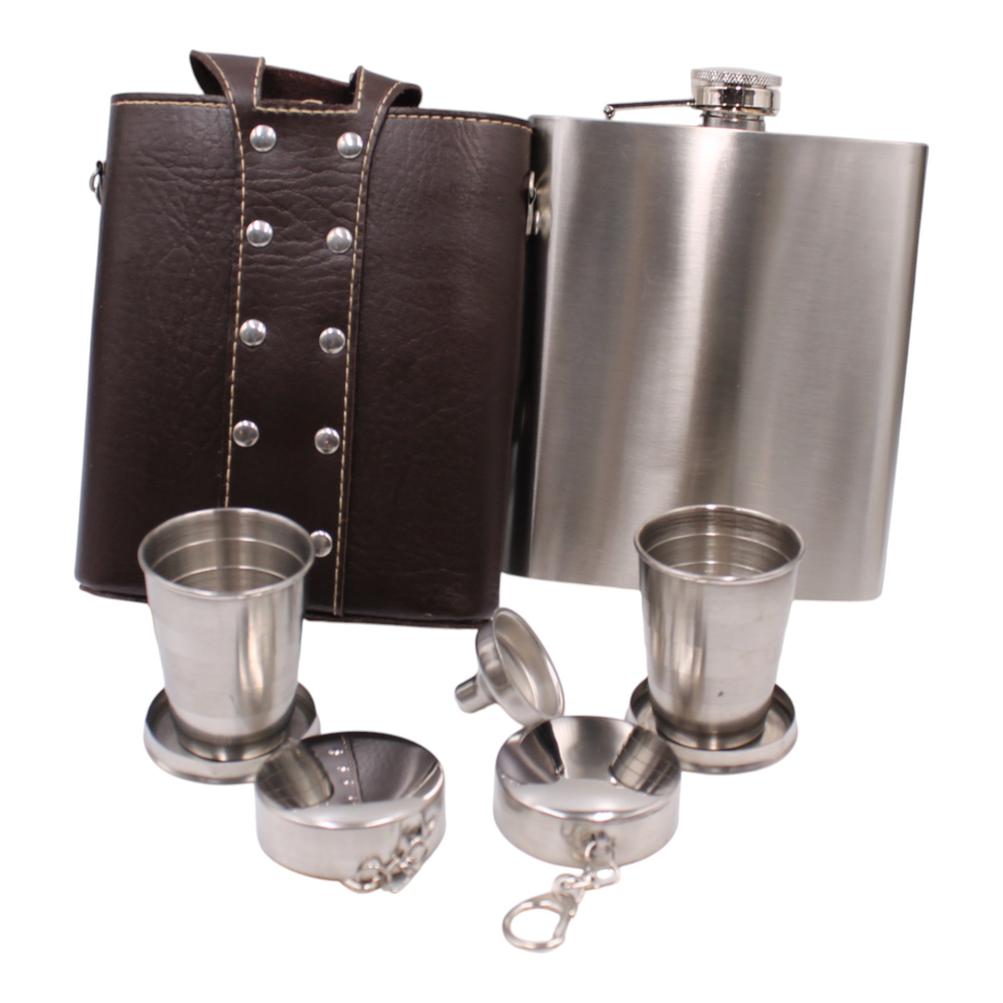 Portable 18oz Stainless Steel Flask W/ Funnel