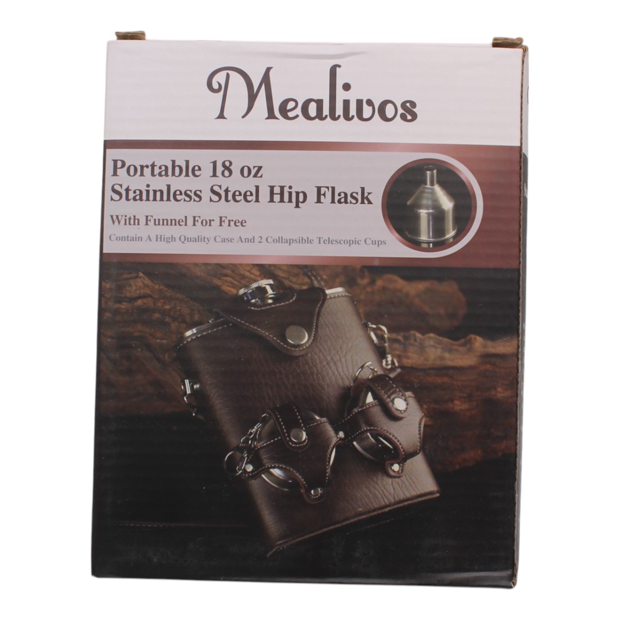 Portable 18oz Stainless Steel Flask W/ Funnel