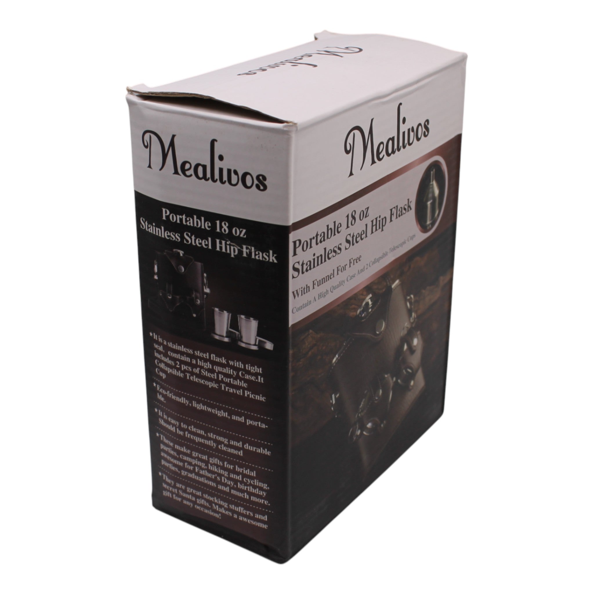 Portable 18oz Stainless Steel Flask W/ Funnel