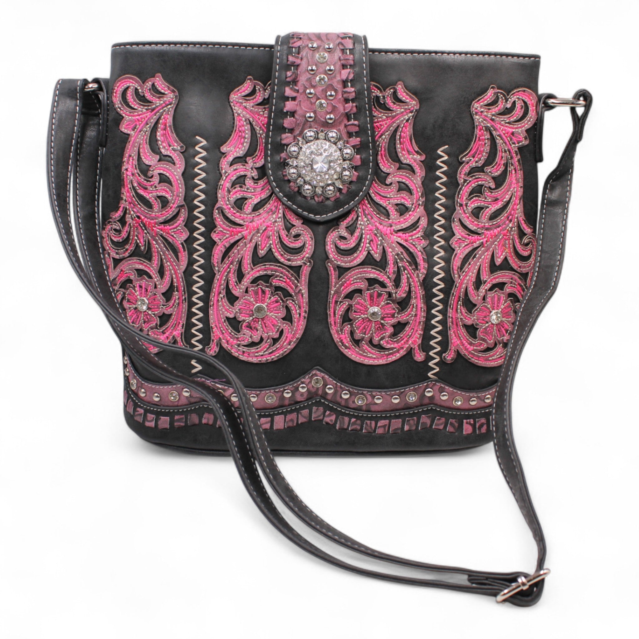 Montana Twist Pink Embroidered Concealed Carry Handbag