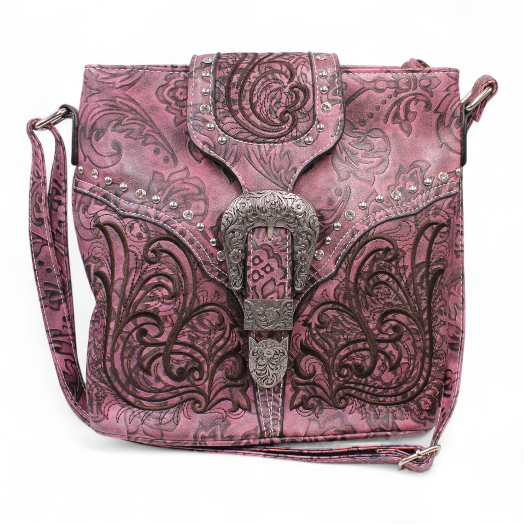 Montana Twist Rose Embroidered w/ Rhinestone Accents Concealed Carry Handbag