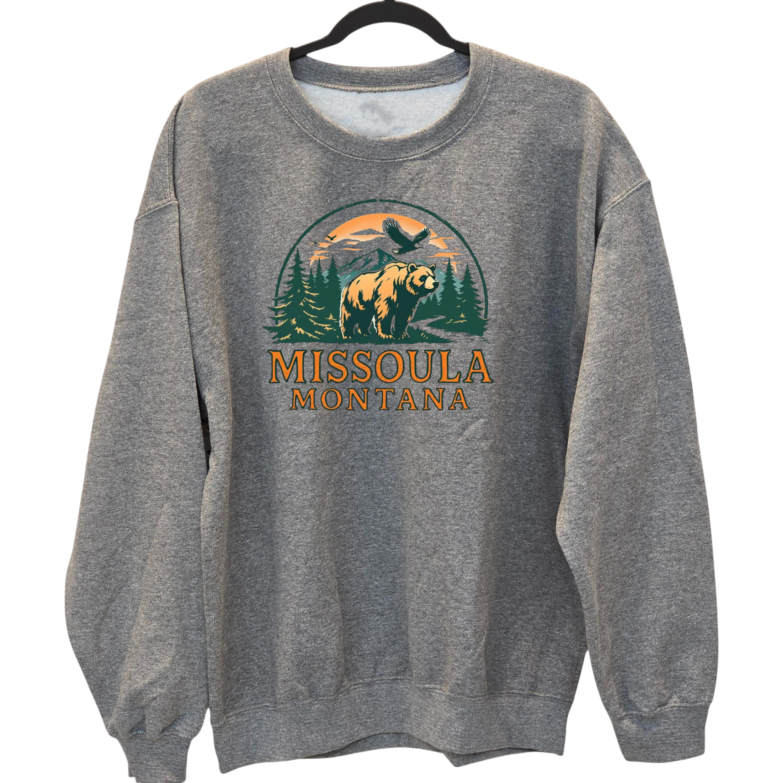 Missoula, Montana - Bear/Eagle - Gray Sweatshirt